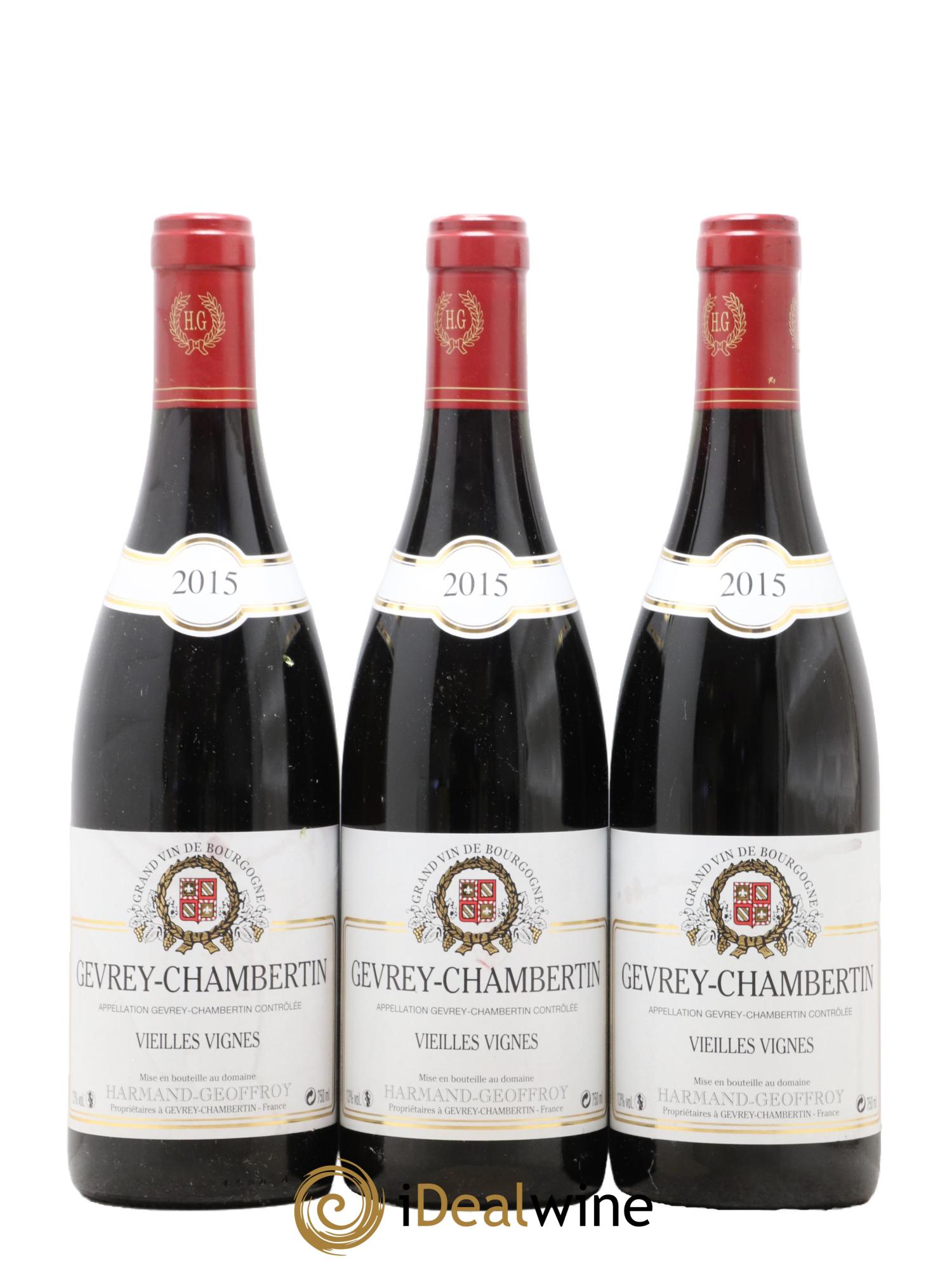 Gevrey-Chambertin Vieilles vignes Harmand-Geoffroy (Domaine) 2015 - Lot of 3 bottles - 0