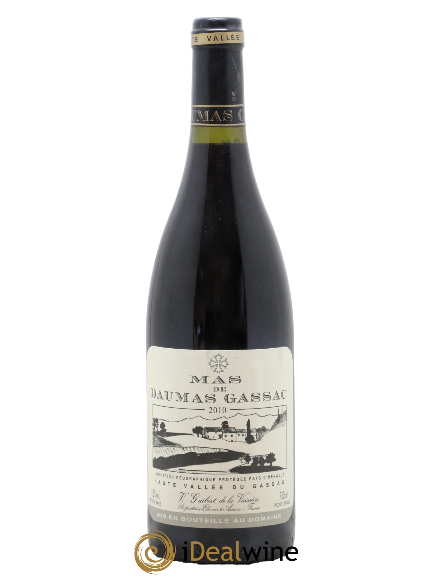 IGP St Guilhem-le-Désert - Cité d'Aniane Mas Daumas Gassac Famille Guibert de La Vaissière  2010 - Lot de 1 bouteille - 0