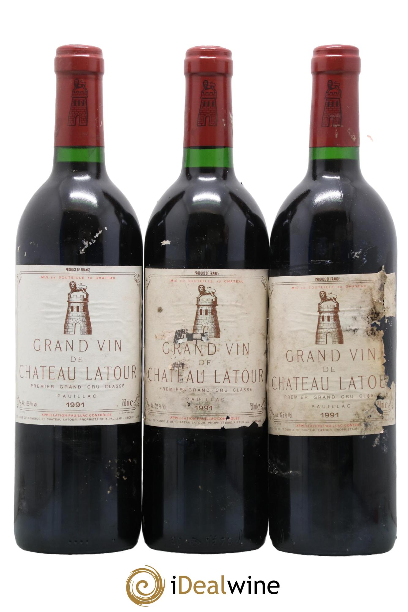 Château Latour 1er Grand Cru Classé 1991 - Lot of 3 bottles - 0