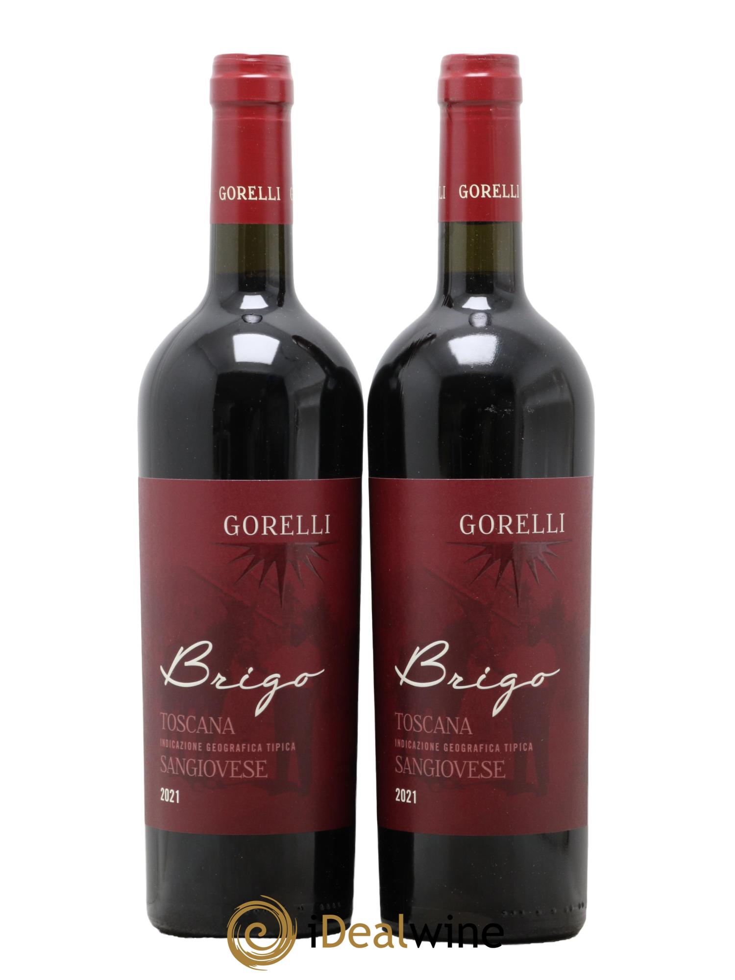 Italie Toscana Brigo Sangiovese G.Gorelli 2021 - Lot de 2 bouteilles - 0