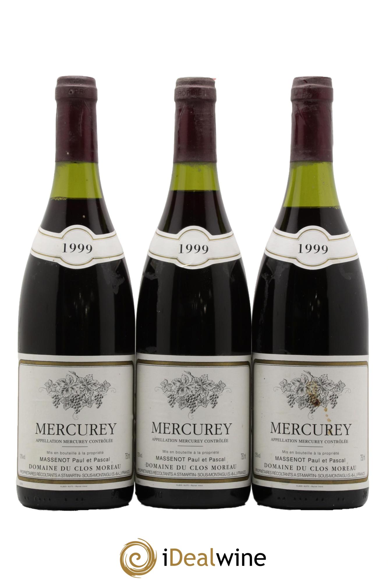 Mercurey Domaine Massenot Clos Moreau 1999 - Lot de 3 bouteilles - 0