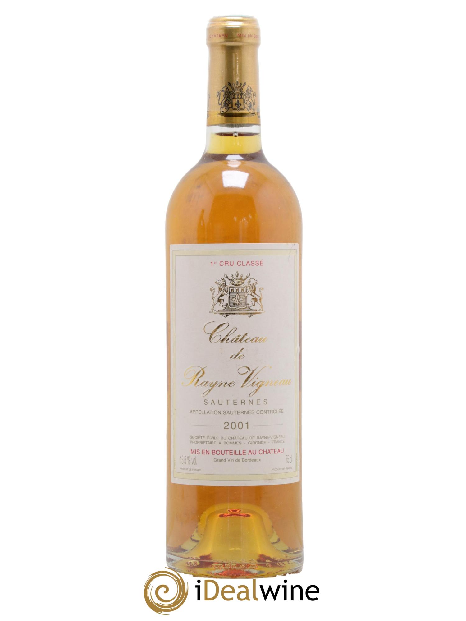 Château de Rayne Vigneau 1er Grand Cru Classé  2001 - Lot de 1 bouteille - 0