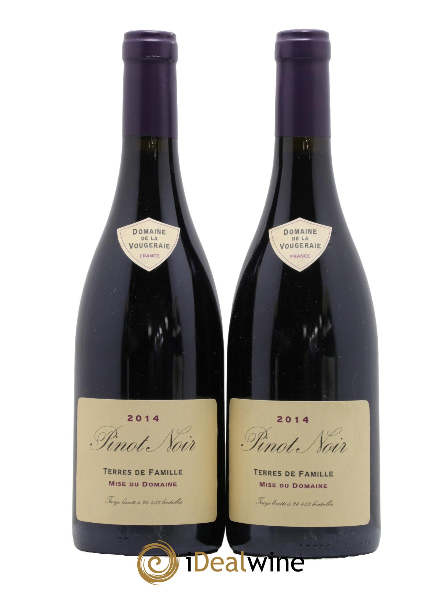 Bourgogne Pinot Noir Terres de Famille La Vougeraie  2014 - Lotto di 2 bottiglie - 0