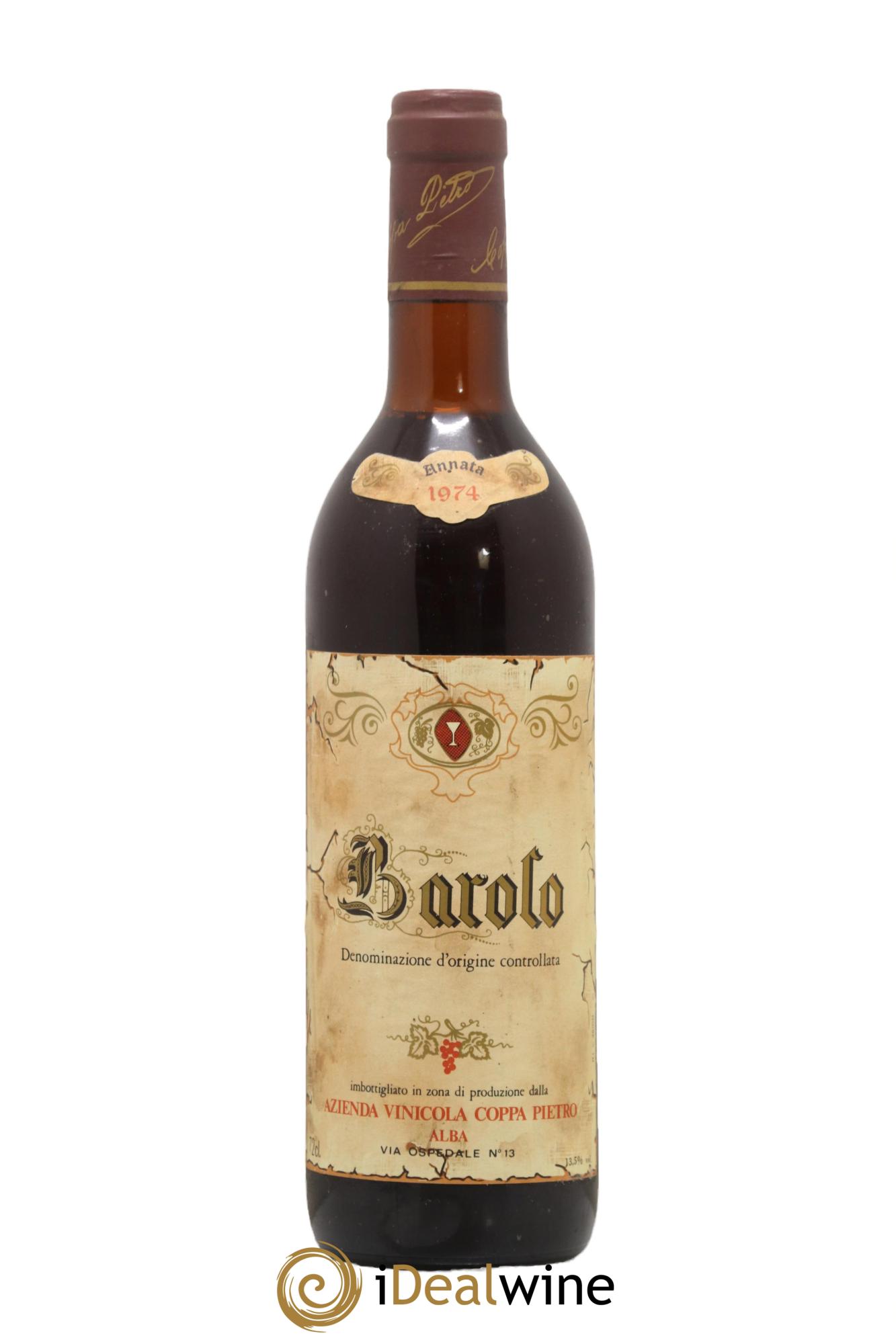 Barolo DOCG Coppa Pietro 1974 - Posten von 1 Flasche - 0