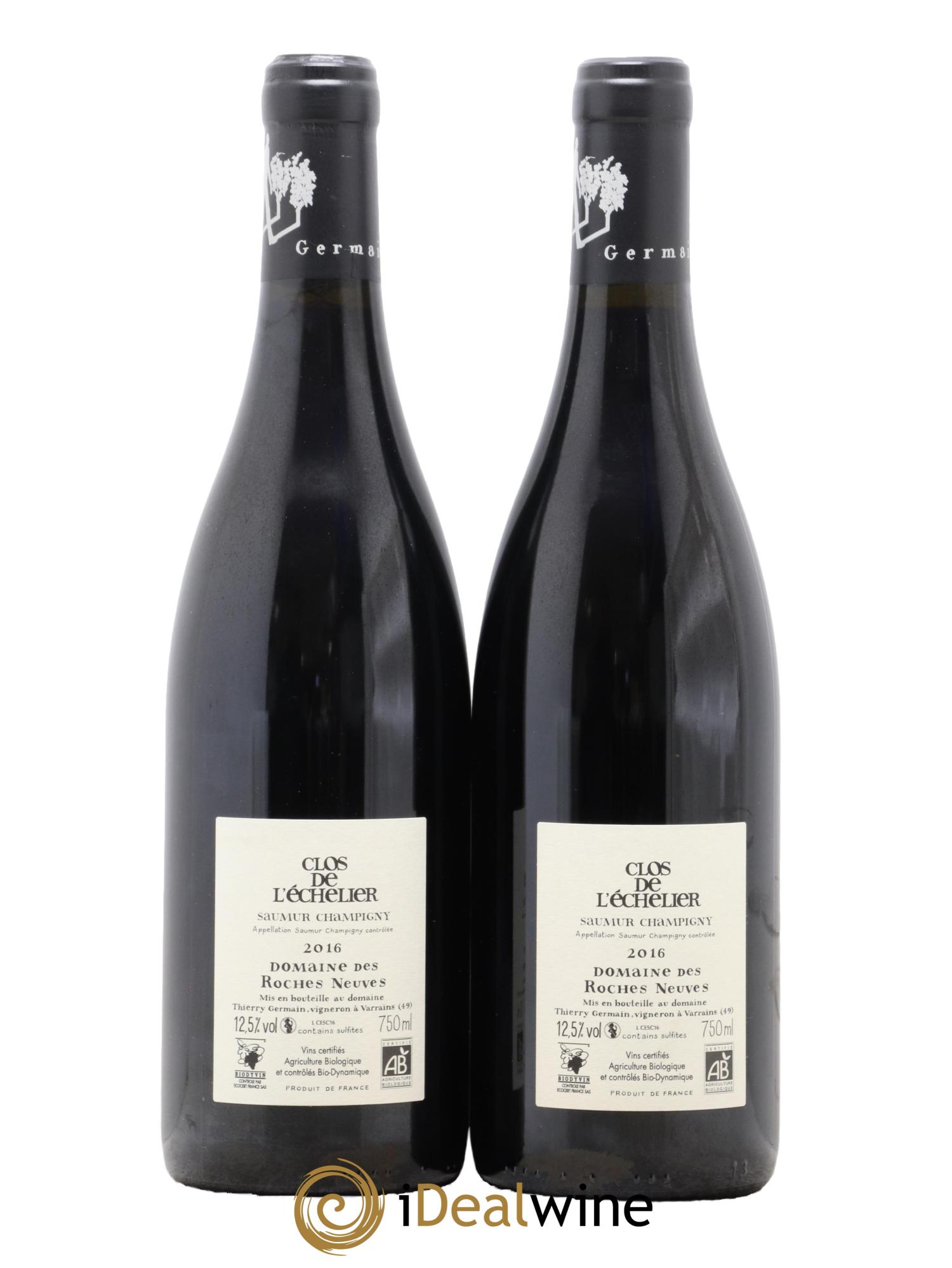 Saumur-Champigny Clos de l'Echelier Domaine des Roches Neuves - Thierry Germain 2016 - Lotto di 2 bottiglie - 1