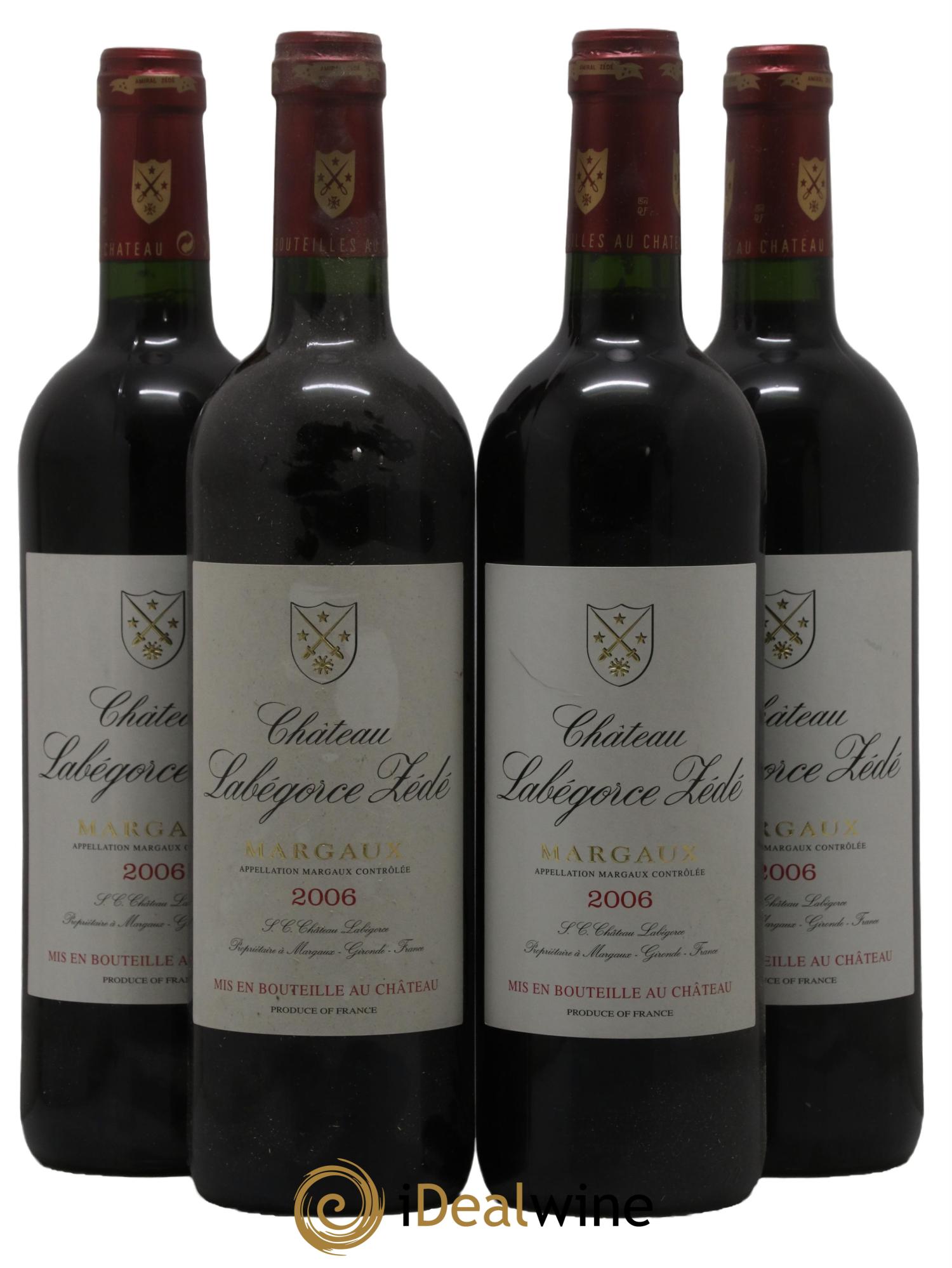 Château Labegorce Zédé Cru Bourgeois 2006 - Lot de 4 bouteilles - 0