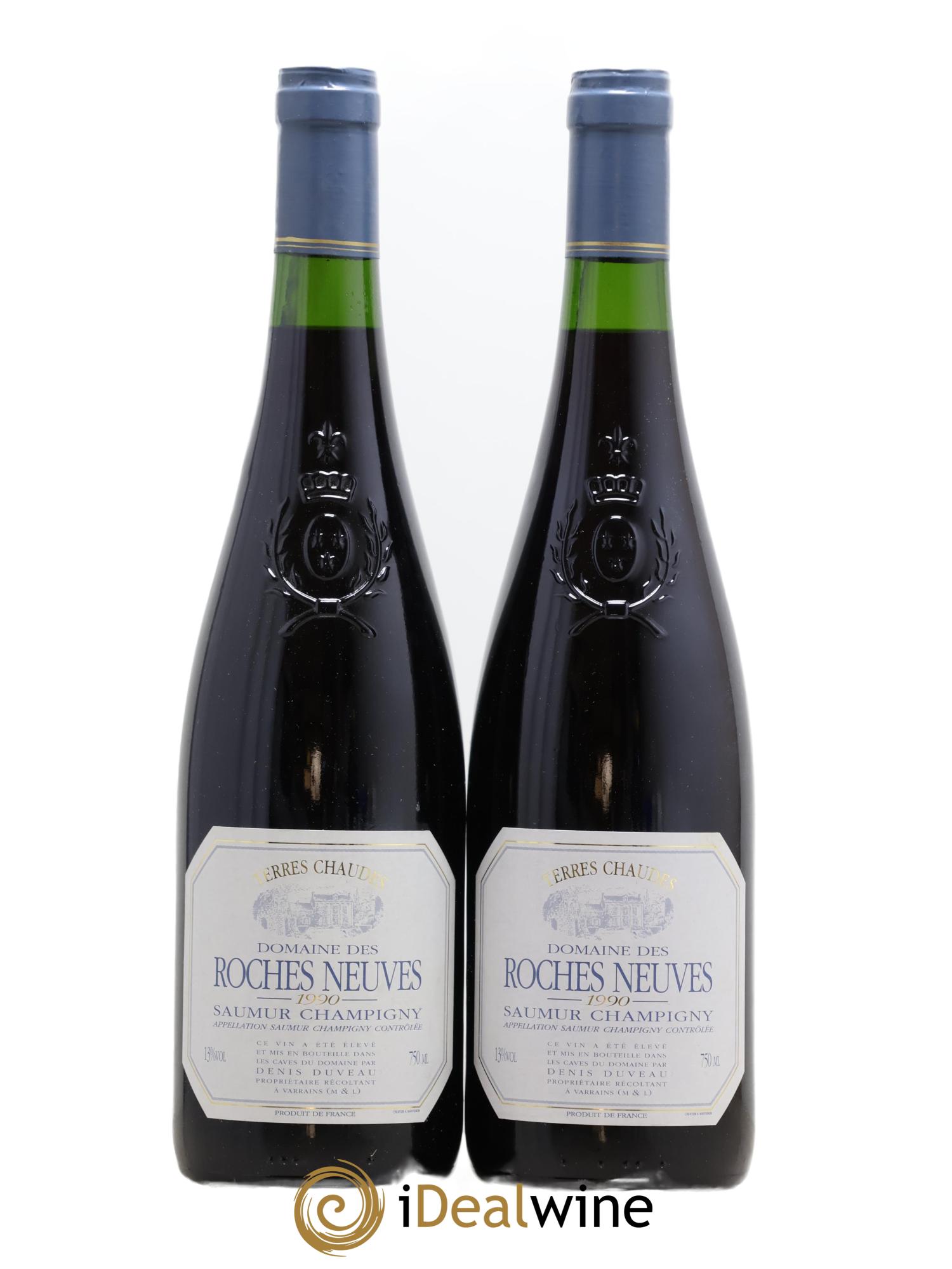 Saumur-Champigny Terres Chaudes Domaine Des Roches Neuves Denis Duveau 1990 - Posten von 2 Flaschen - 0