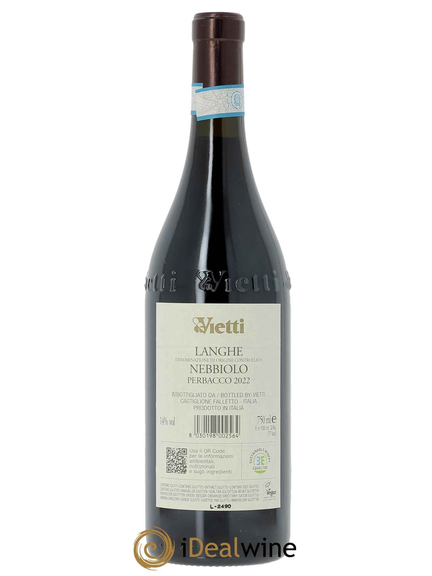 Langhe DOC Perbacco Vietti   2022 - Lot de 1 bouteille - 1