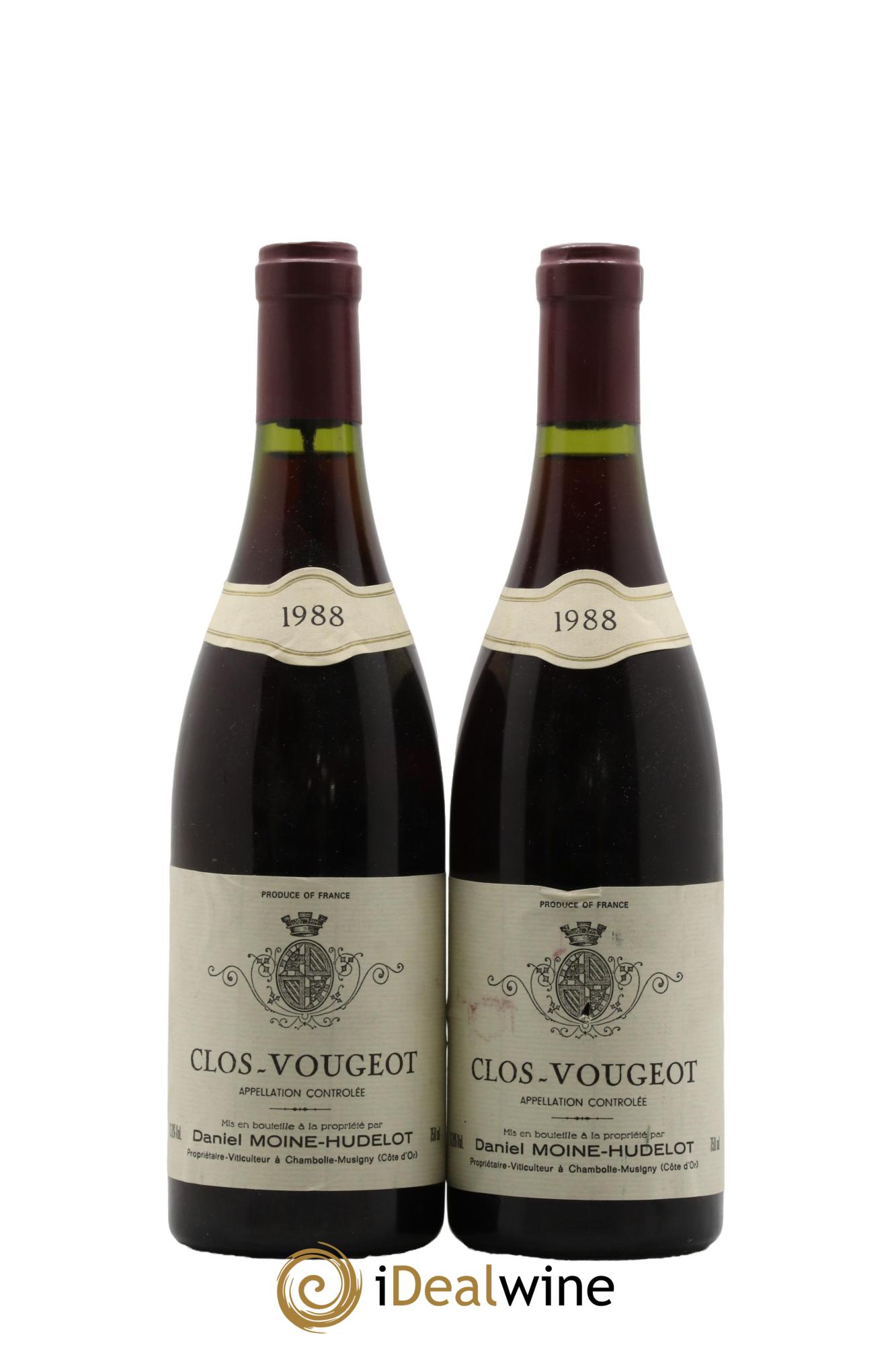 Clos de Vougeot Grand Cru Moine-Hudelot (Domaine) 1988 - Lot of 2 bottles - 0