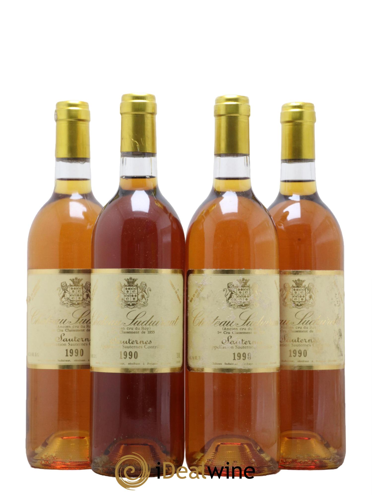 Château Suduiraut 1er Grand Cru Classé 1990 - Lot de 4 bouteilles - 0