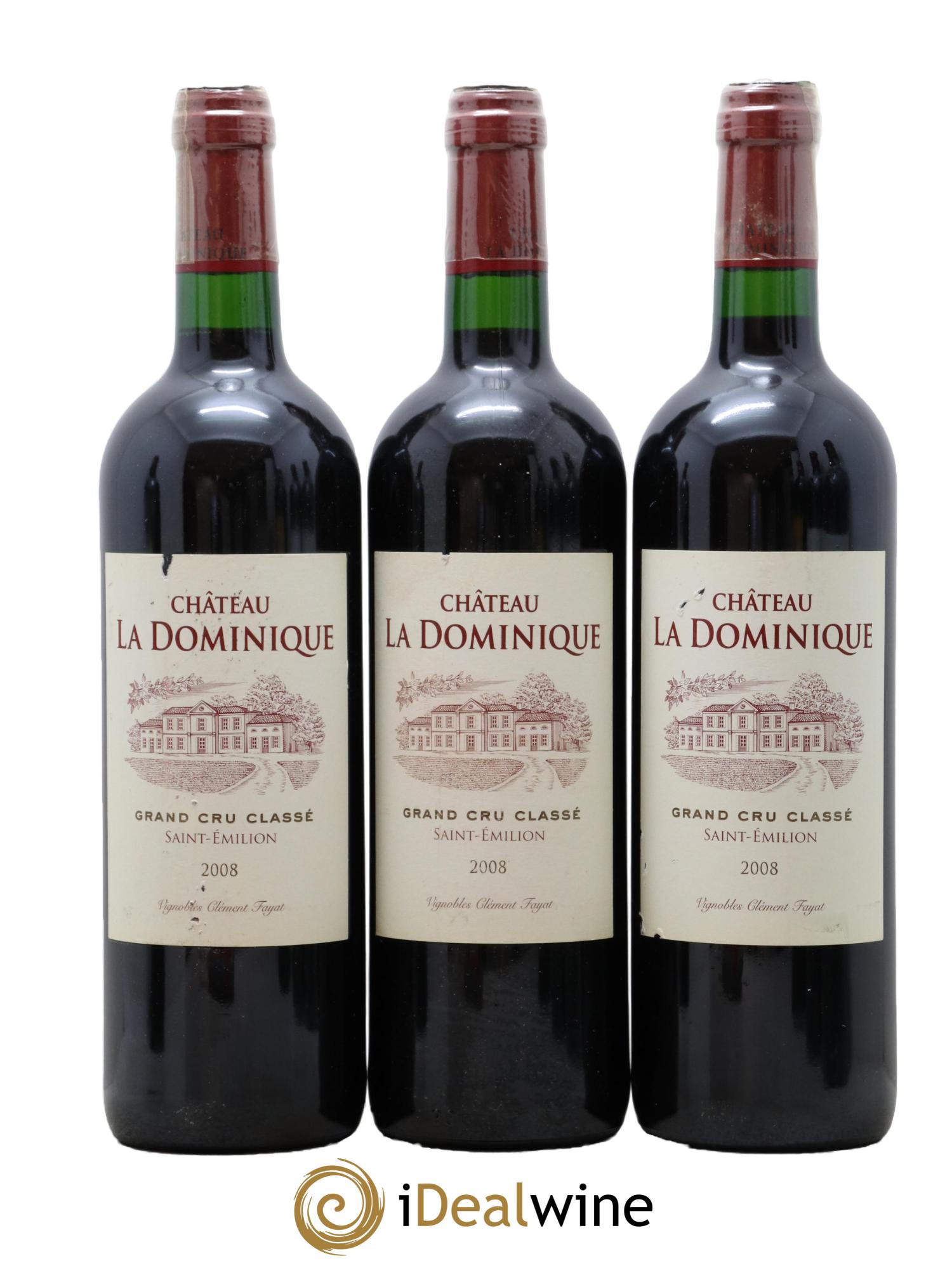 Château la Dominique Grand Cru Classé 2008 - Lot de 3 bouteilles - 0