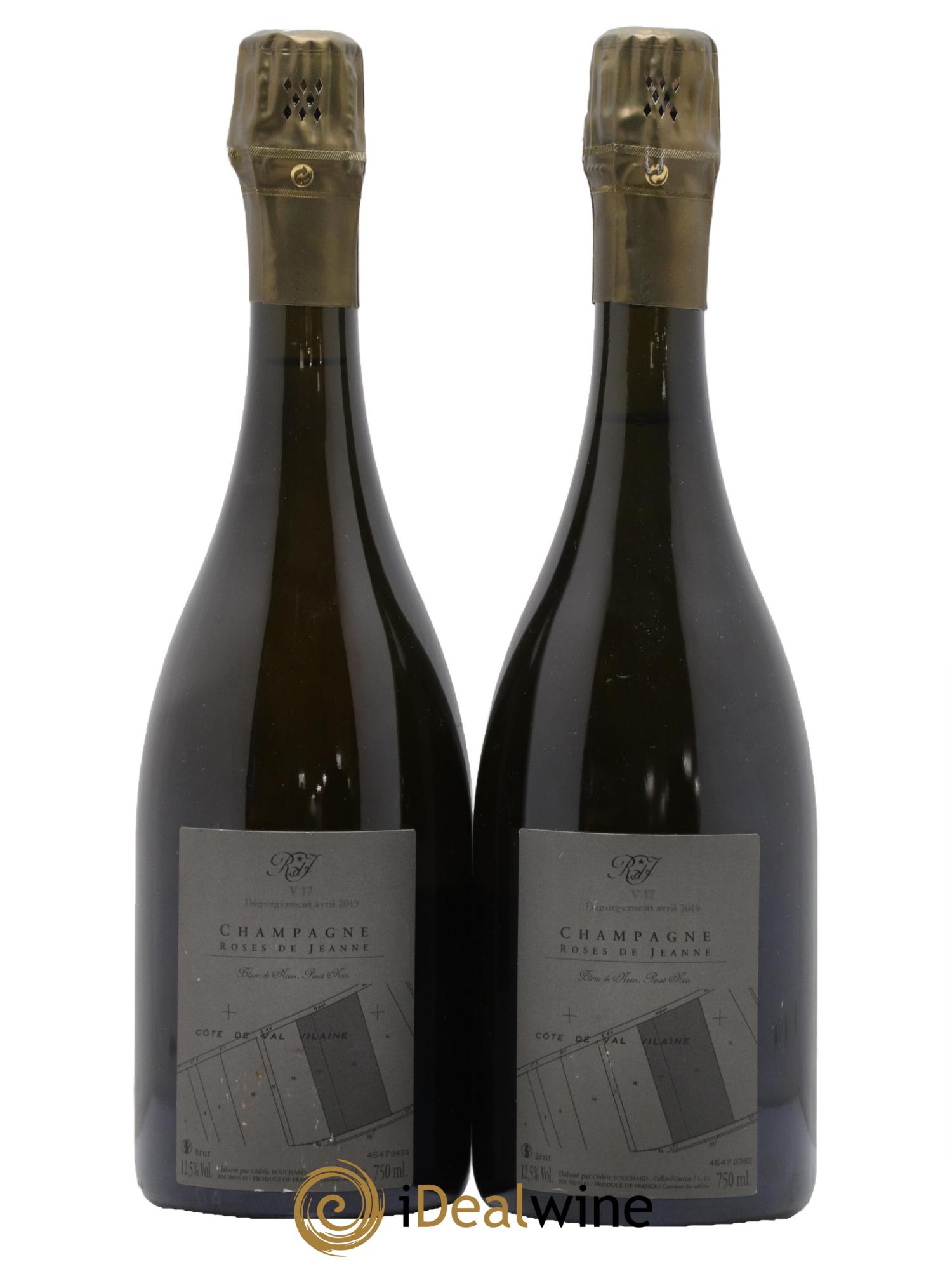 Roses de Jeanne Côte de Val Vilaine Blanc de Noirs Cédric Bouchard 2017 - Lot of 2 bottles - 1