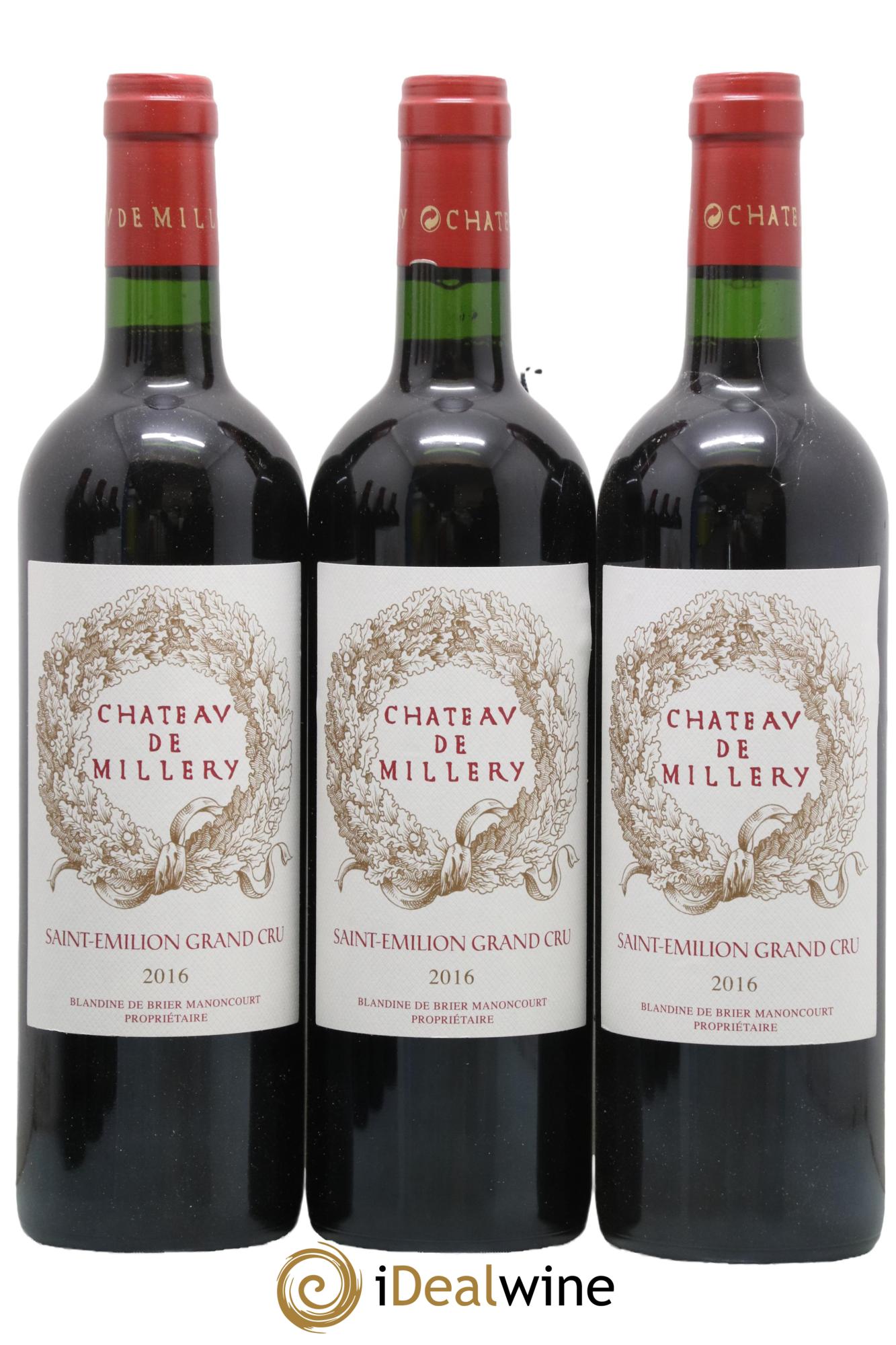 Saint-Émilion Grand Cru Chateau Millery 2016 - Lotto di 12 bottiglie - 3