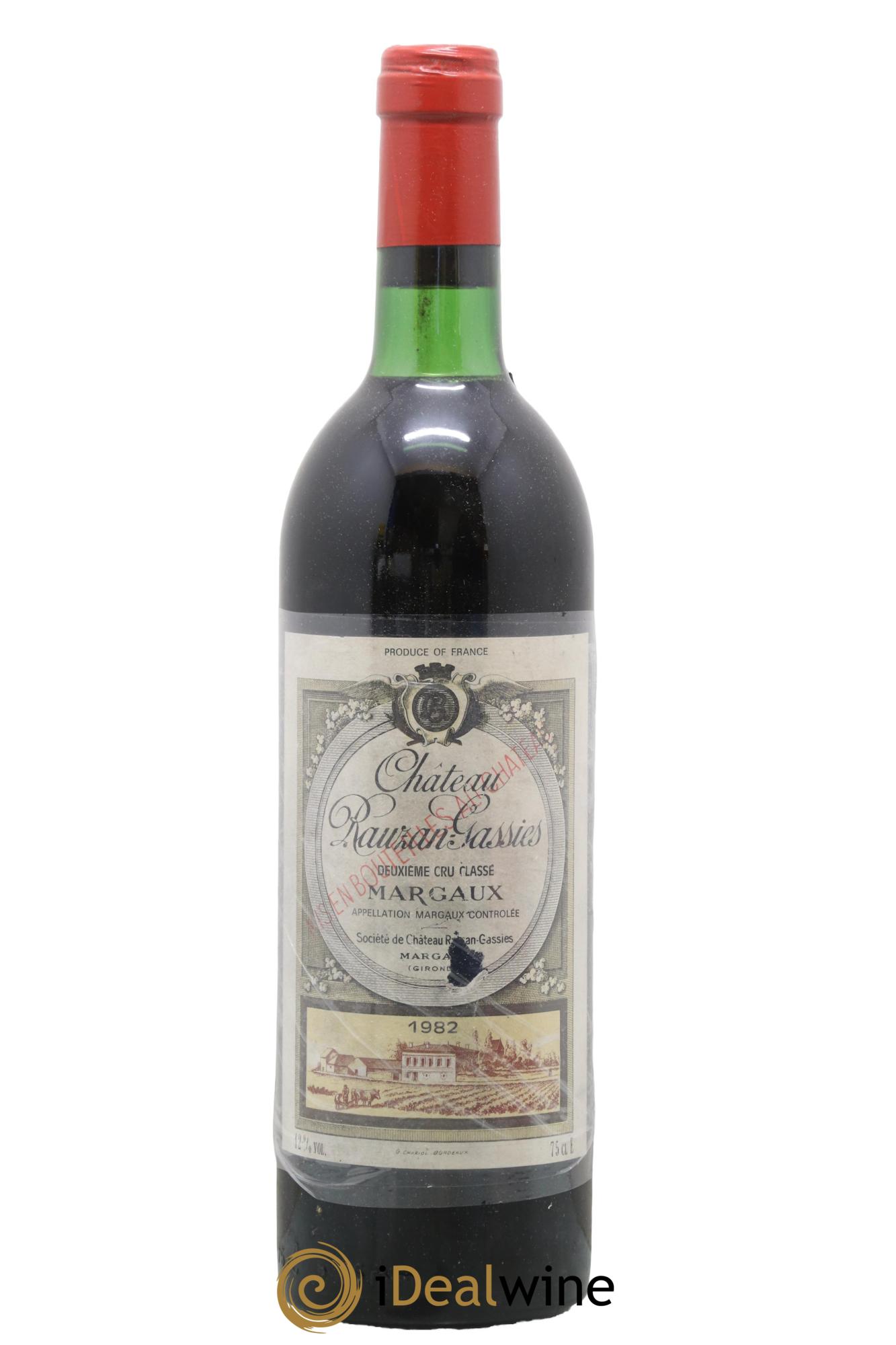 Château Rauzan-Gassies 2ème Grand Cru Classé  1982 - Lotto di 1 bottiglia - 0