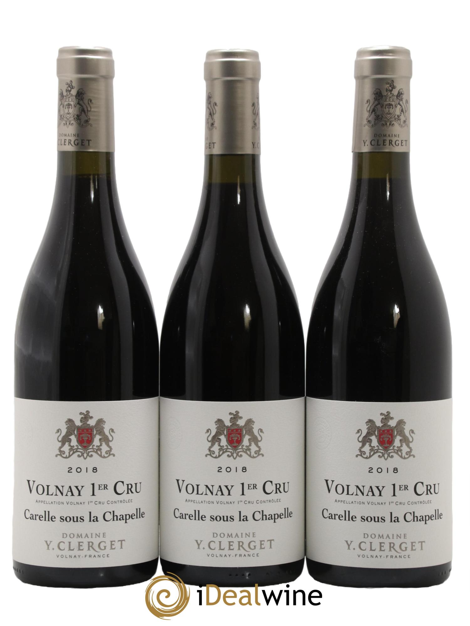 Volnay 1er Cru Carelle Sous la Chapelle Domaine Yvon Clerget 2018 - Lot de 3 bouteilles - 0