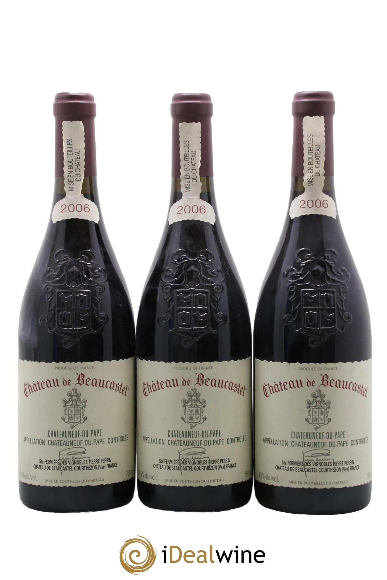 Châteauneuf-du-Pape Château de Beaucastel Famille Perrin 2006 - Lotto di 3 bottiglie - 0