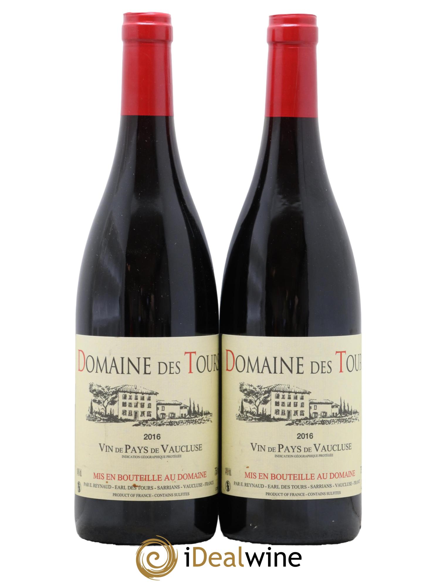 IGP Vaucluse (Vin de Pays de Vaucluse) Domaine des Tours Emmanuel Reynaud 2016 - Lot de 2 bouteilles - 0