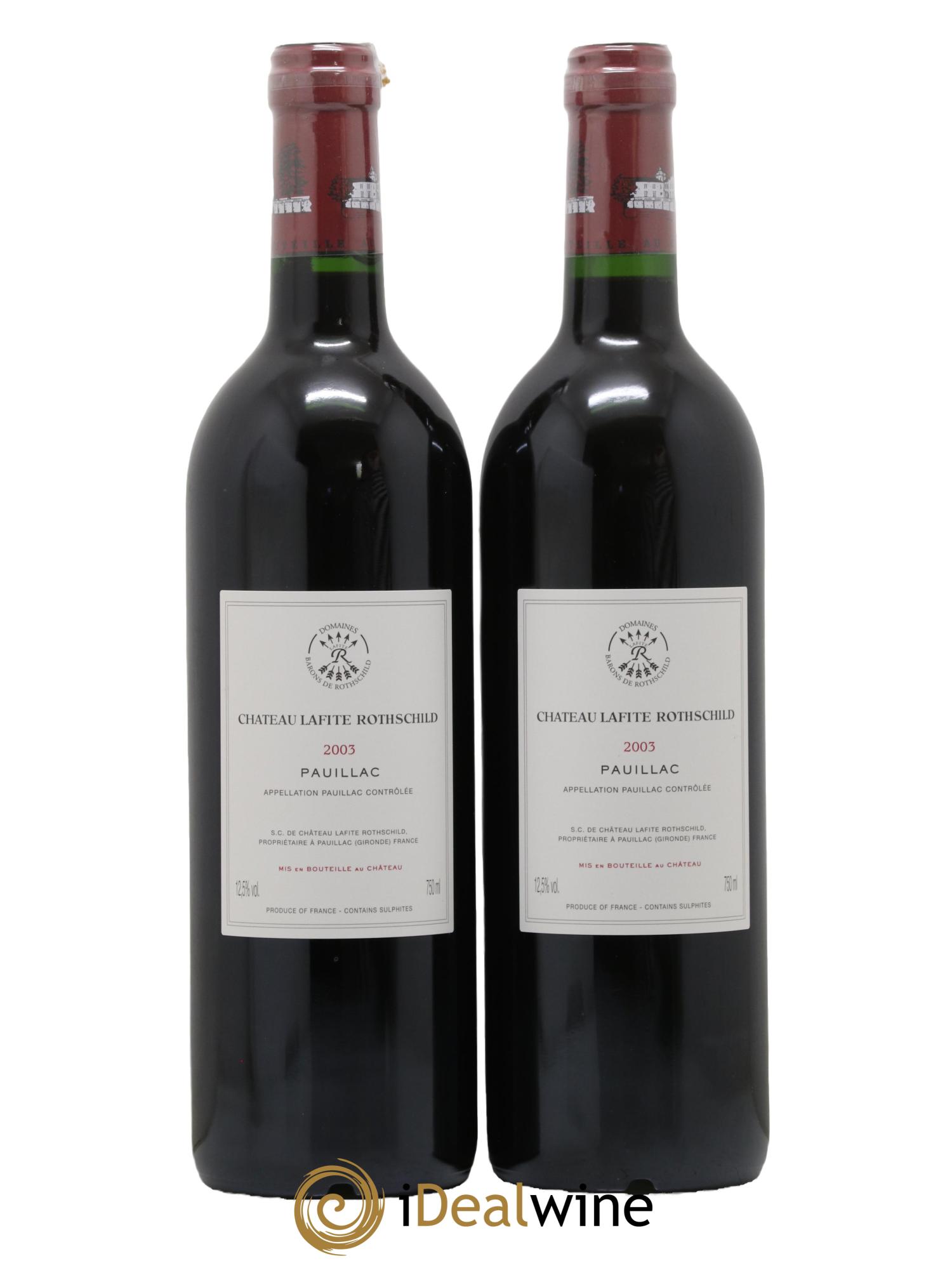 Château Lafite Rothschild 1er Grand Cru Classé 2003 - Lot de 2 bouteilles - 1