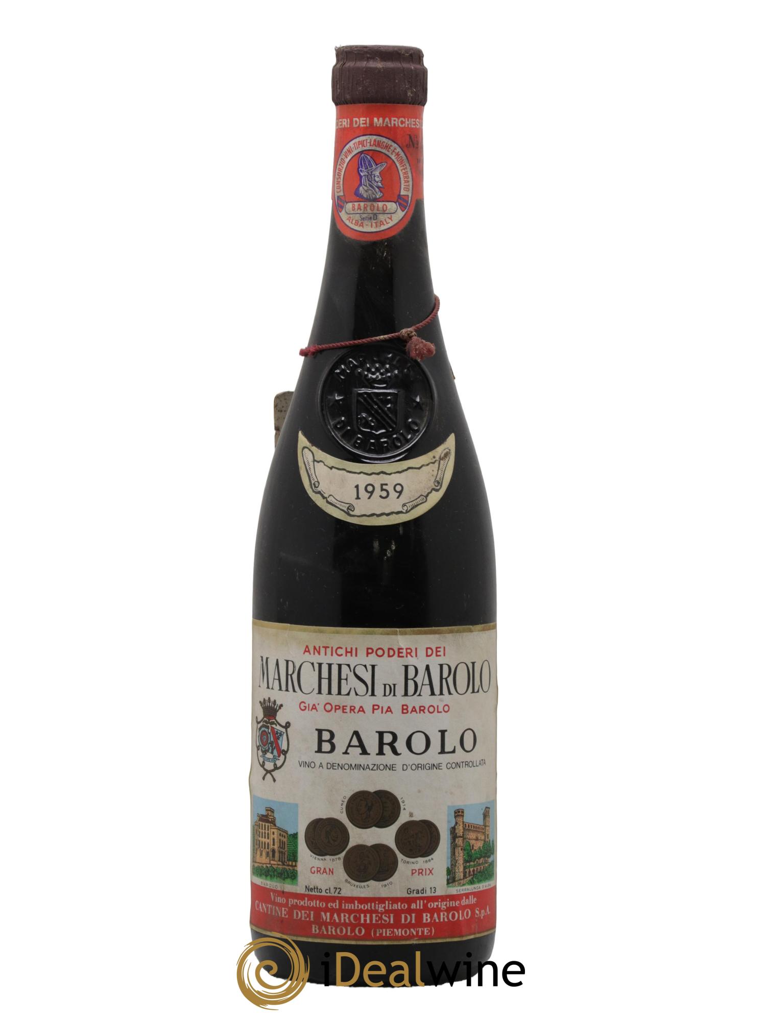 Barolo DOCG Marchesi di Barolo 1959 - Lotto di 1 bottiglia - 0