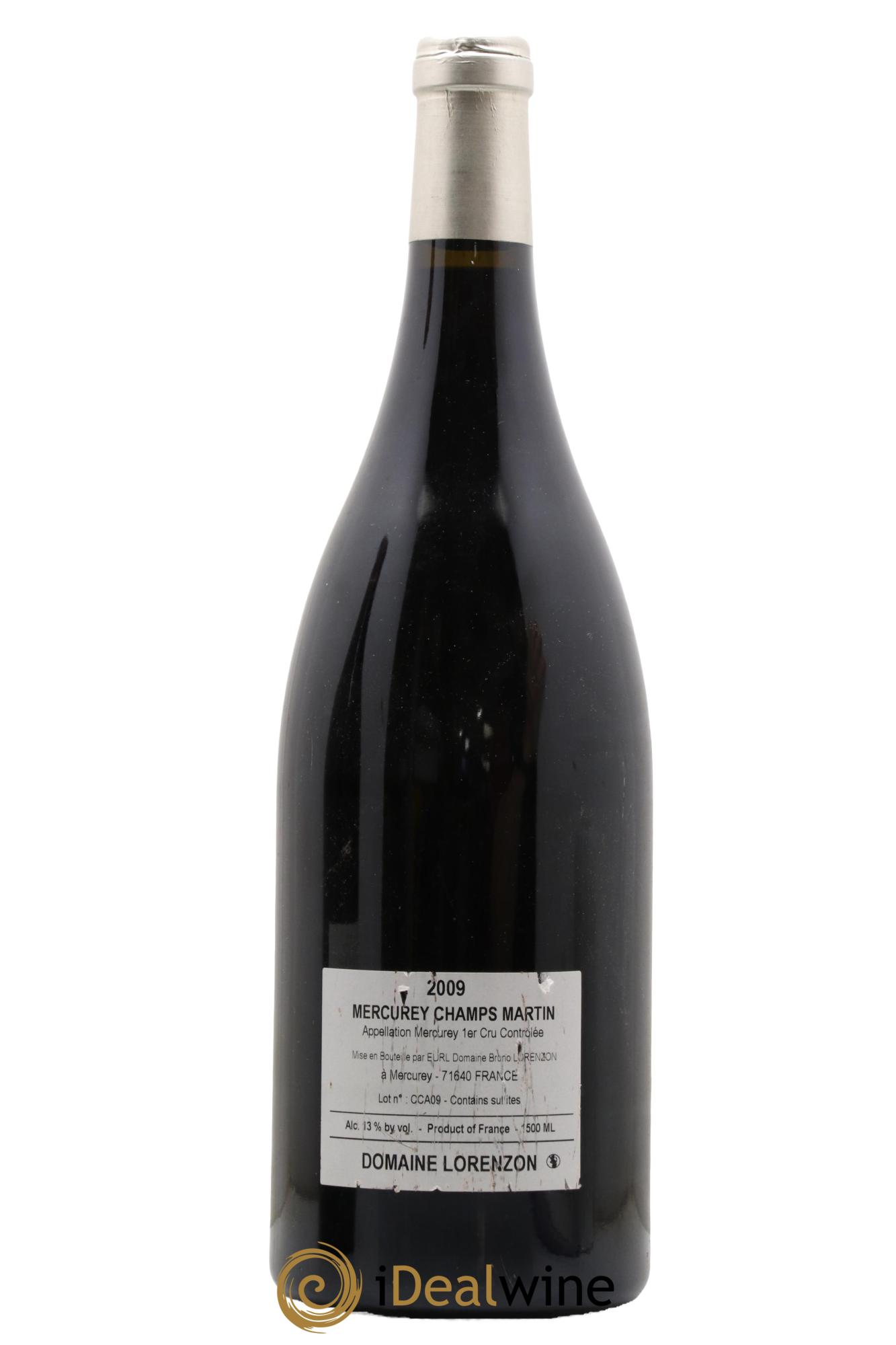 Mercurey 1er Cru Les Champs Martin Bruno Lorenzon 2009 - Posten von 1 Magnum - 1