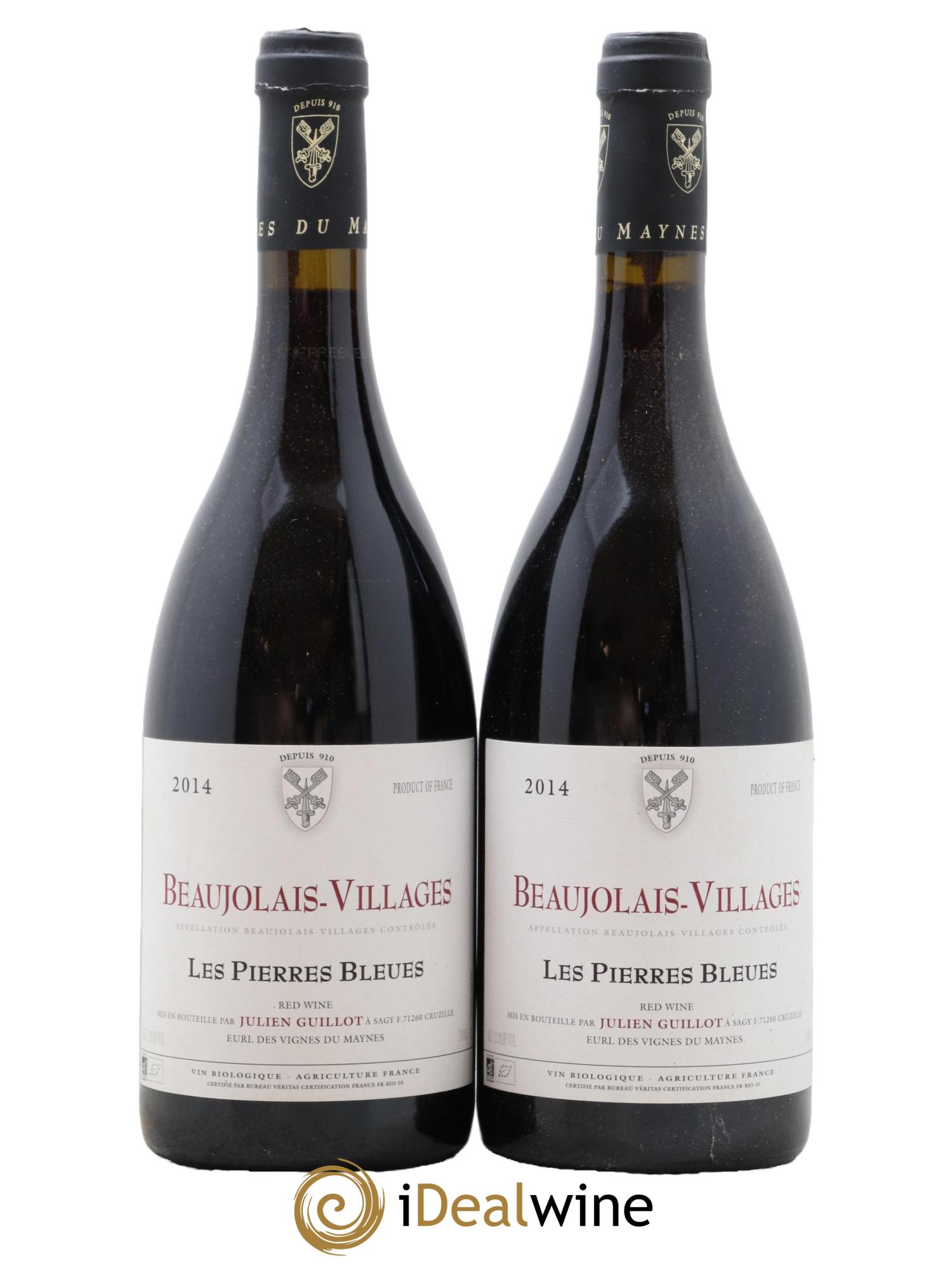 Beaujolais Villages Les Pierres Bleues Julien Guillot 2014 - Lotto di 2 bottiglie - 0