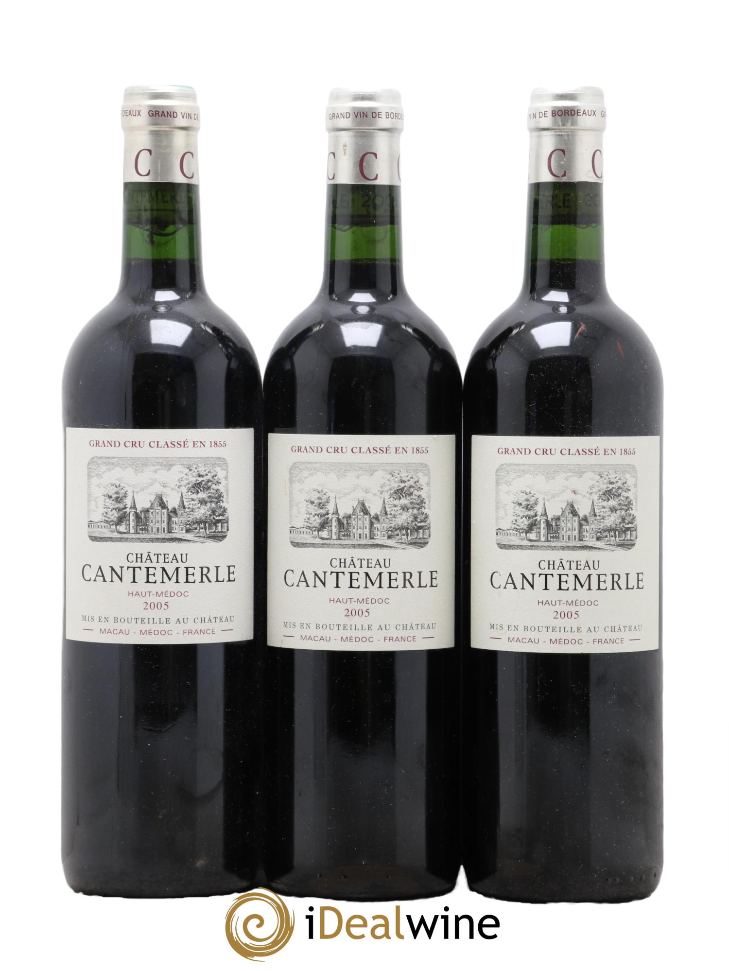 Château Cantemerle 5ème Grand Cru Classé 2005 - Lot de 3 bouteilles - 0