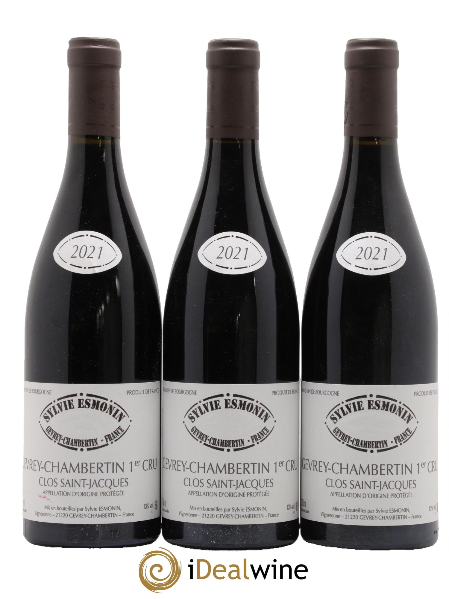 Gevrey-Chambertin 1er Cru Clos Saint Jacques Sylvie Esmonin 2021 - Lotto di 3 bottiglie - 0