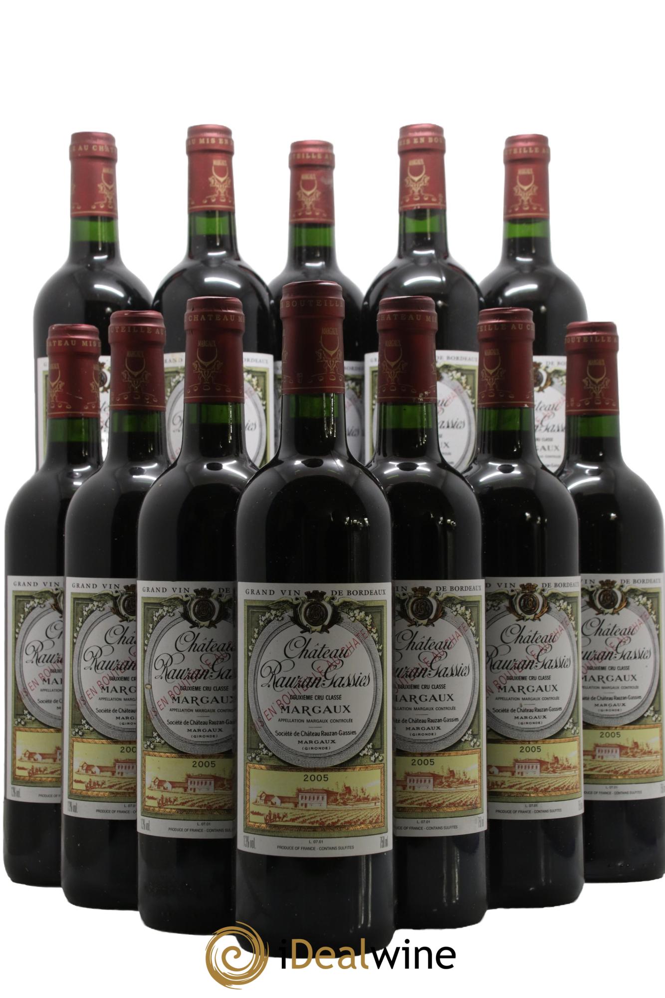 Château Rauzan-Gassies 2ème Grand Cru Classé 2005 - Lot de 12 bouteilles - 0