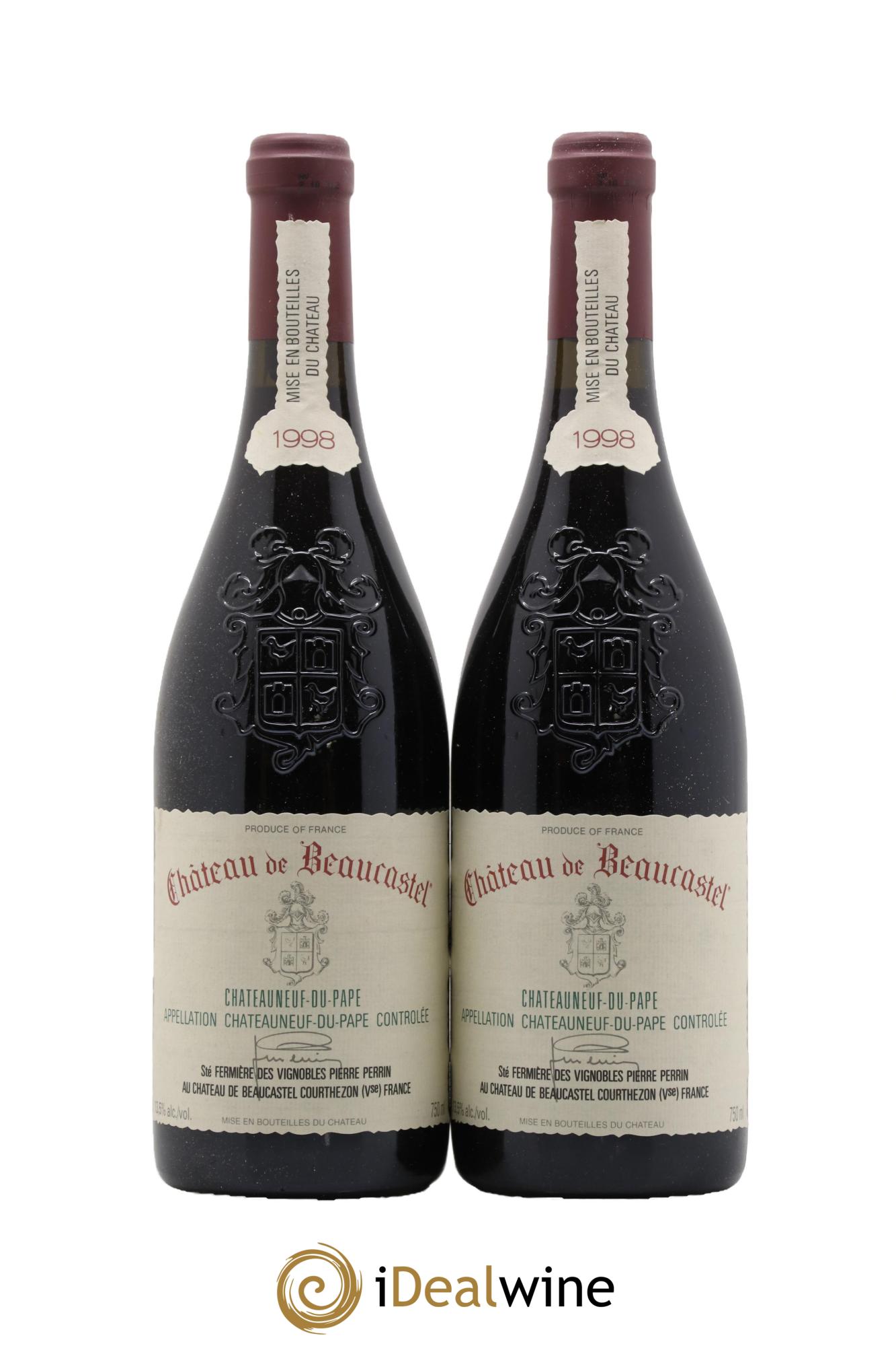 Châteauneuf-du-Pape Château de Beaucastel Famille Perrin 1998 - Posten von 2 Flaschen - 0