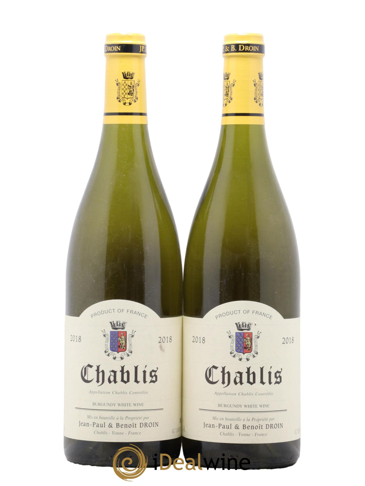 Chablis Jean-Paul & Benoît Droin (Domaine)  2018 - Lot de 2 bouteilles - 0