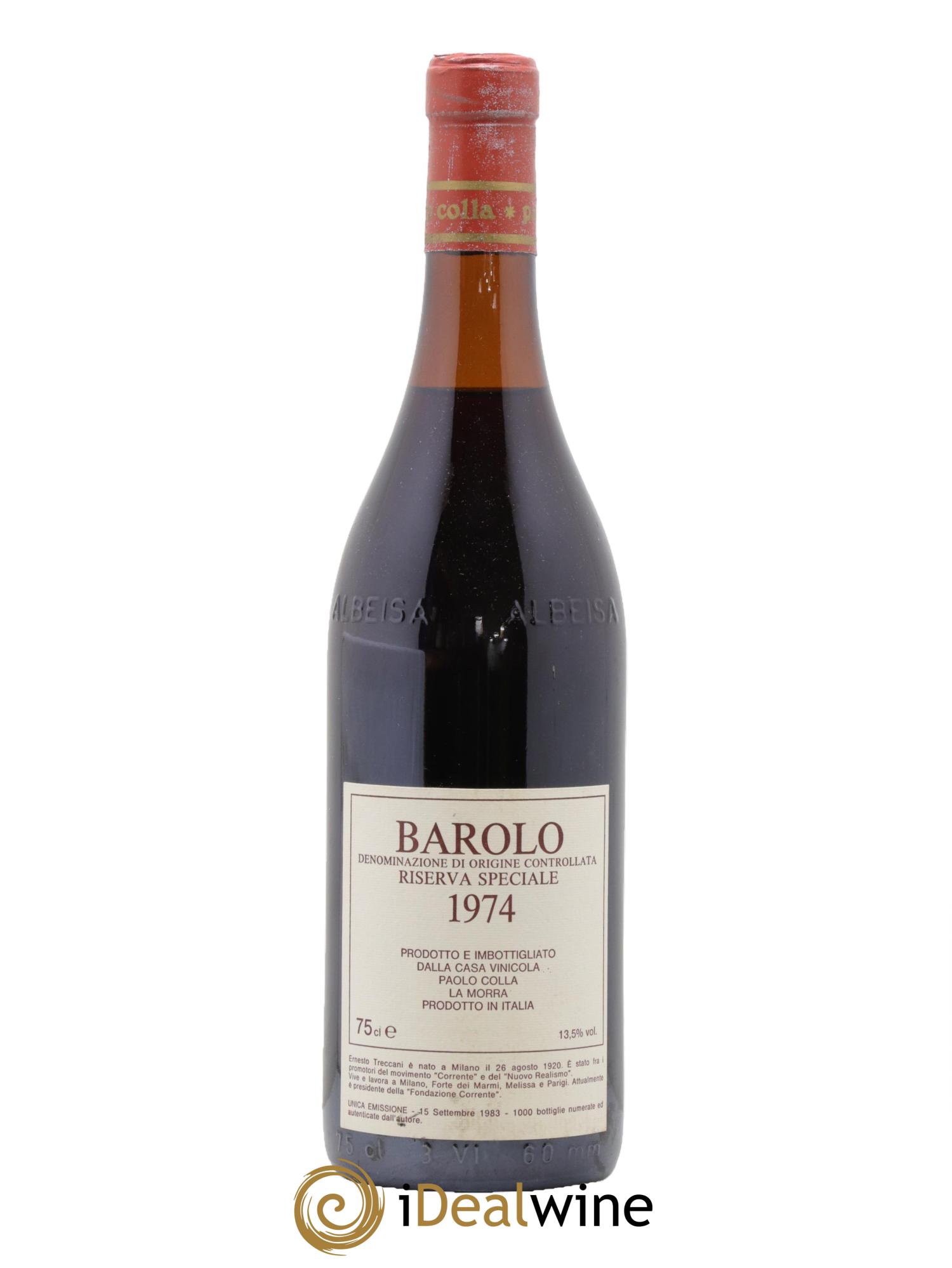 Barolo DOCG Riserva Speciale Paolo Colla La Morra 1974 - Lotto di 1 bottiglia - 1