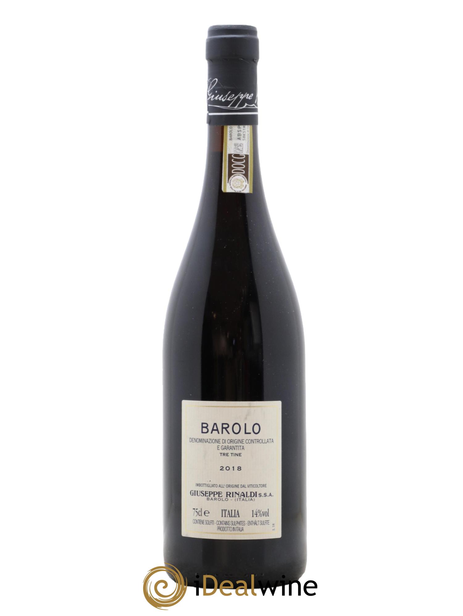 Barolo DOCG Tre Tine Giuseppe Rinaldi 2018 - Lotto di 1 bottiglia - 1