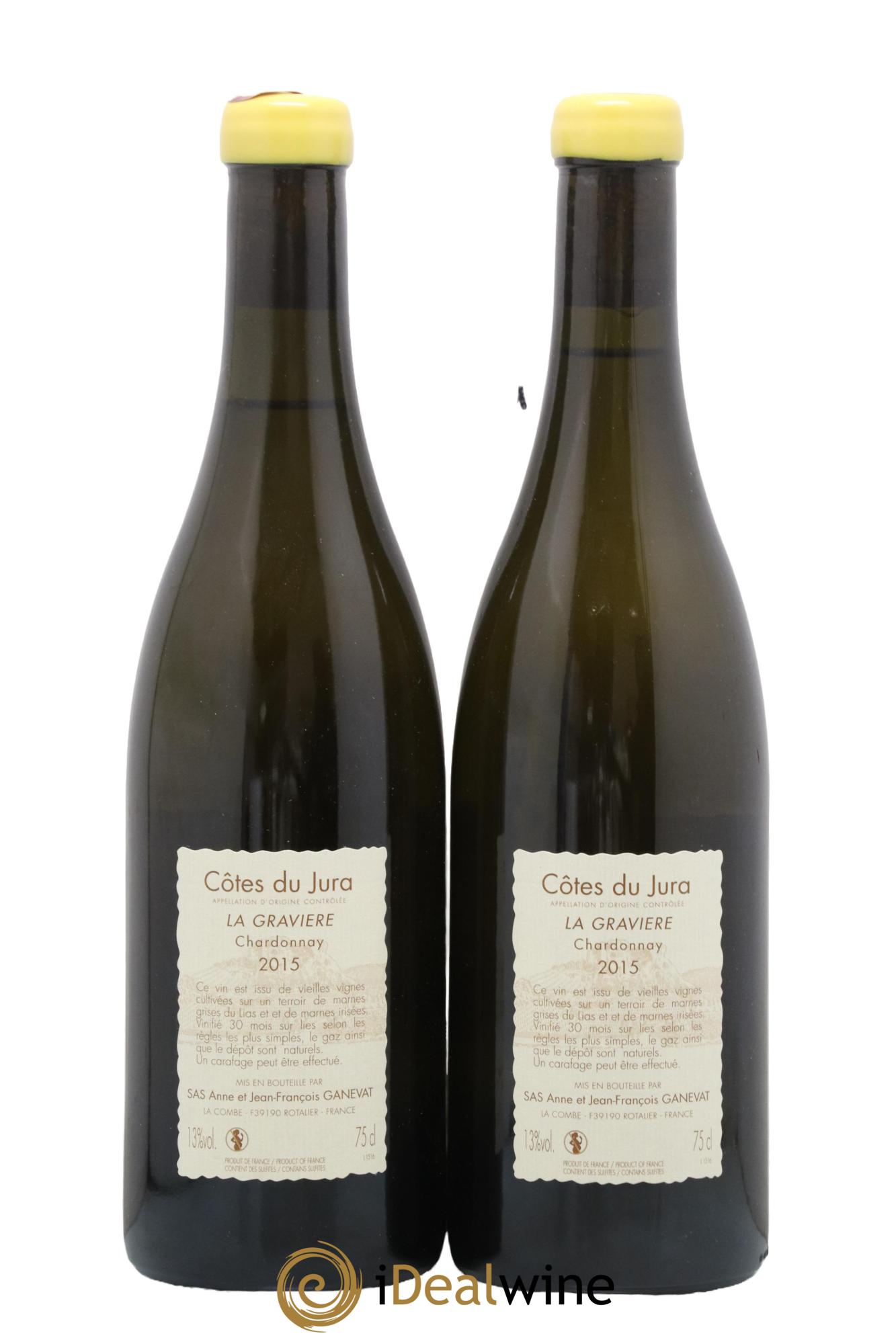 Côtes du Jura La Gravière Anne et Jean François Ganevat 2015 - Lot of 2 bottles - 1