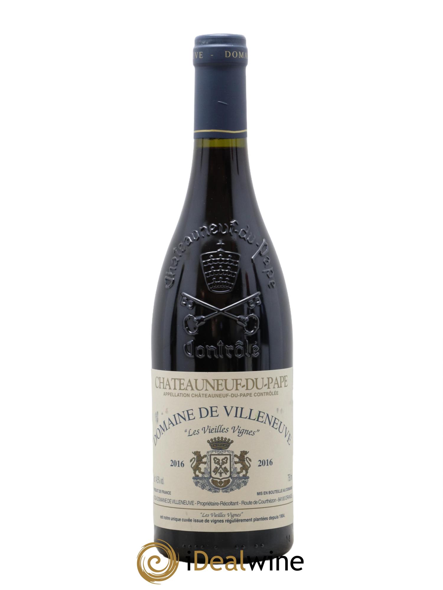 Châteauneuf-du-Pape Vieilles Vignes Domaine de Villeneuve 2016 - Posten von 1 Flasche - 0