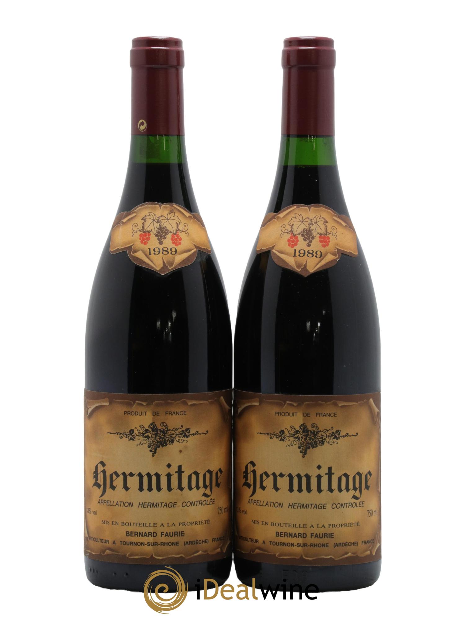 Hermitage Bernard Faurie 1989 - Lotto di 2 bottiglie - 0