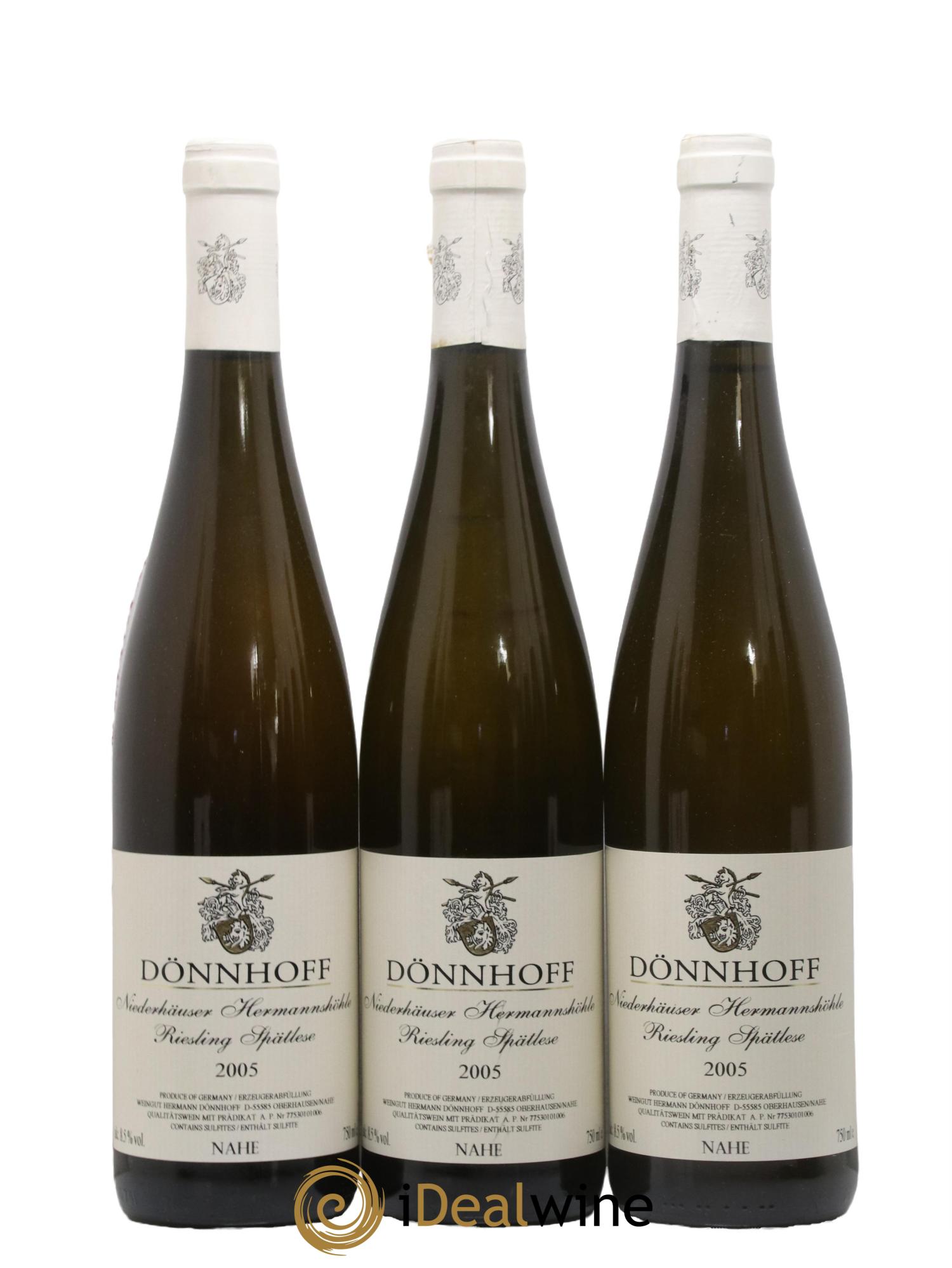 Allemagne Nahe Niederhauser Hermannshohle Riesling Spatlese Donnhoff 2005 - Lot de 3 bouteilles - 0