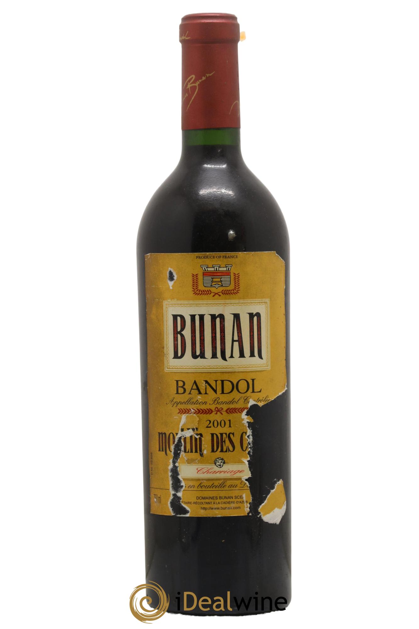 Bandol Moulin Des Costes Charriage Domaine Bunan 2001 - Lotto di 1 bottiglia - 0