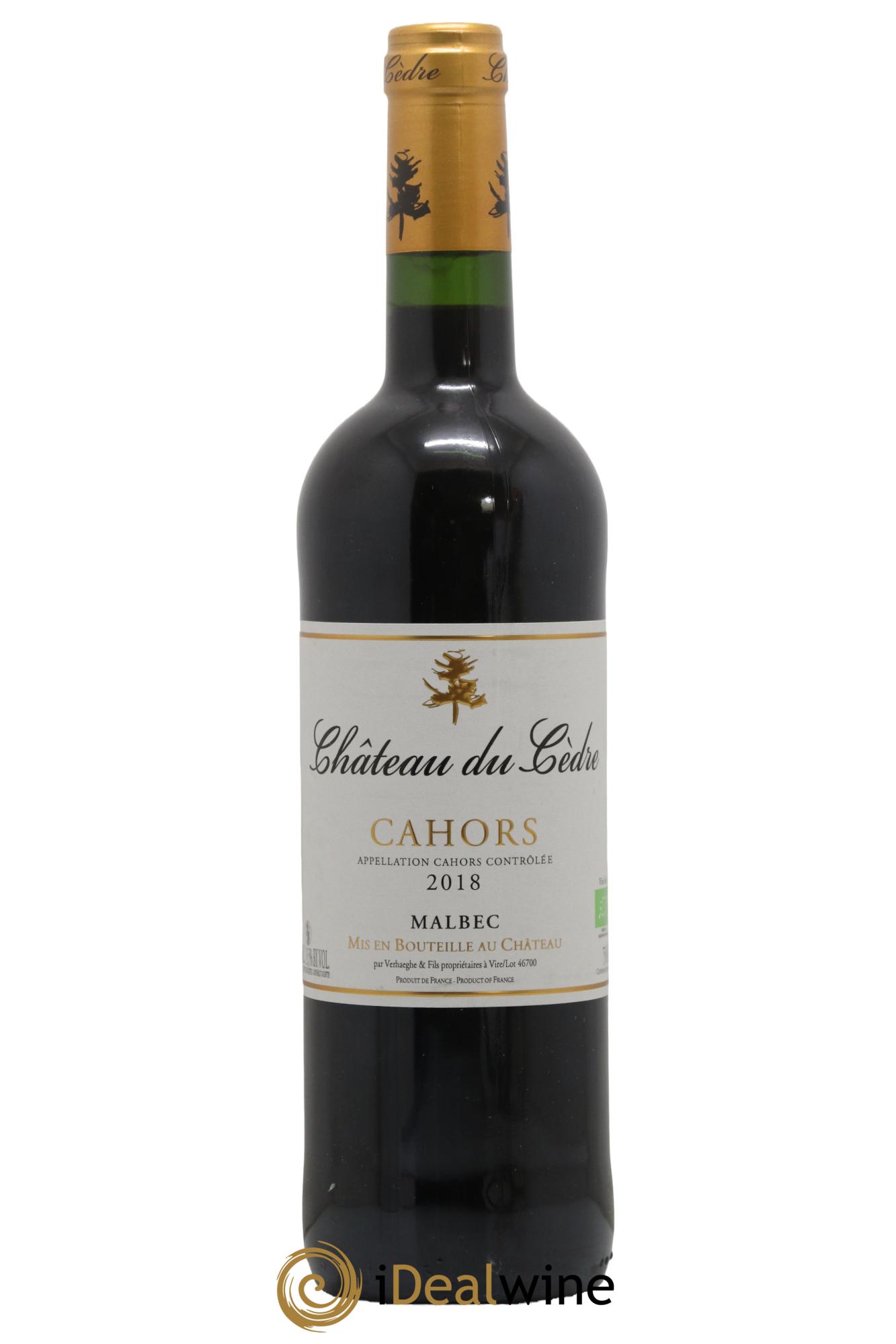 Cahors  Château du Cèdre Pascal et Jean-Marc Verhaeghe  2018 - Lot de 1 bouteille - 0