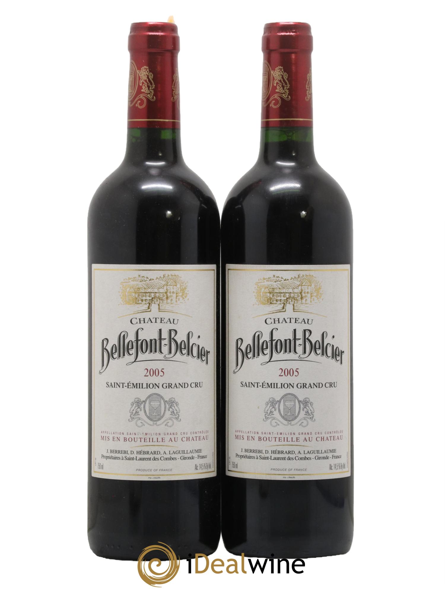 Château Bellefont-Belcier Grand Cru Classé 2005 - Lotto di 2 bottiglie - 0