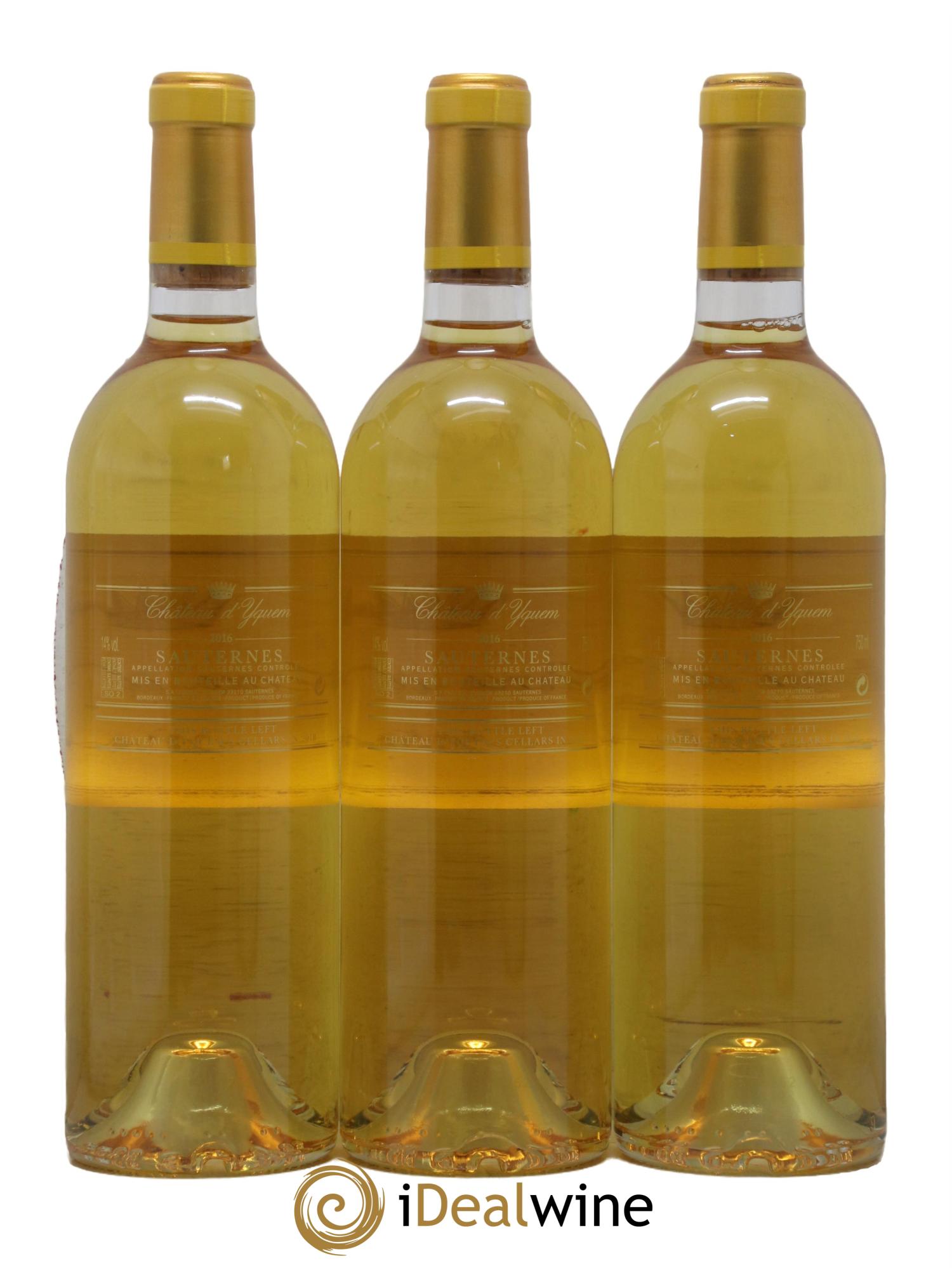 Château d' Yquem 1er Cru Classé Supérieur 2016 - Lot de 3 bouteilles - 1