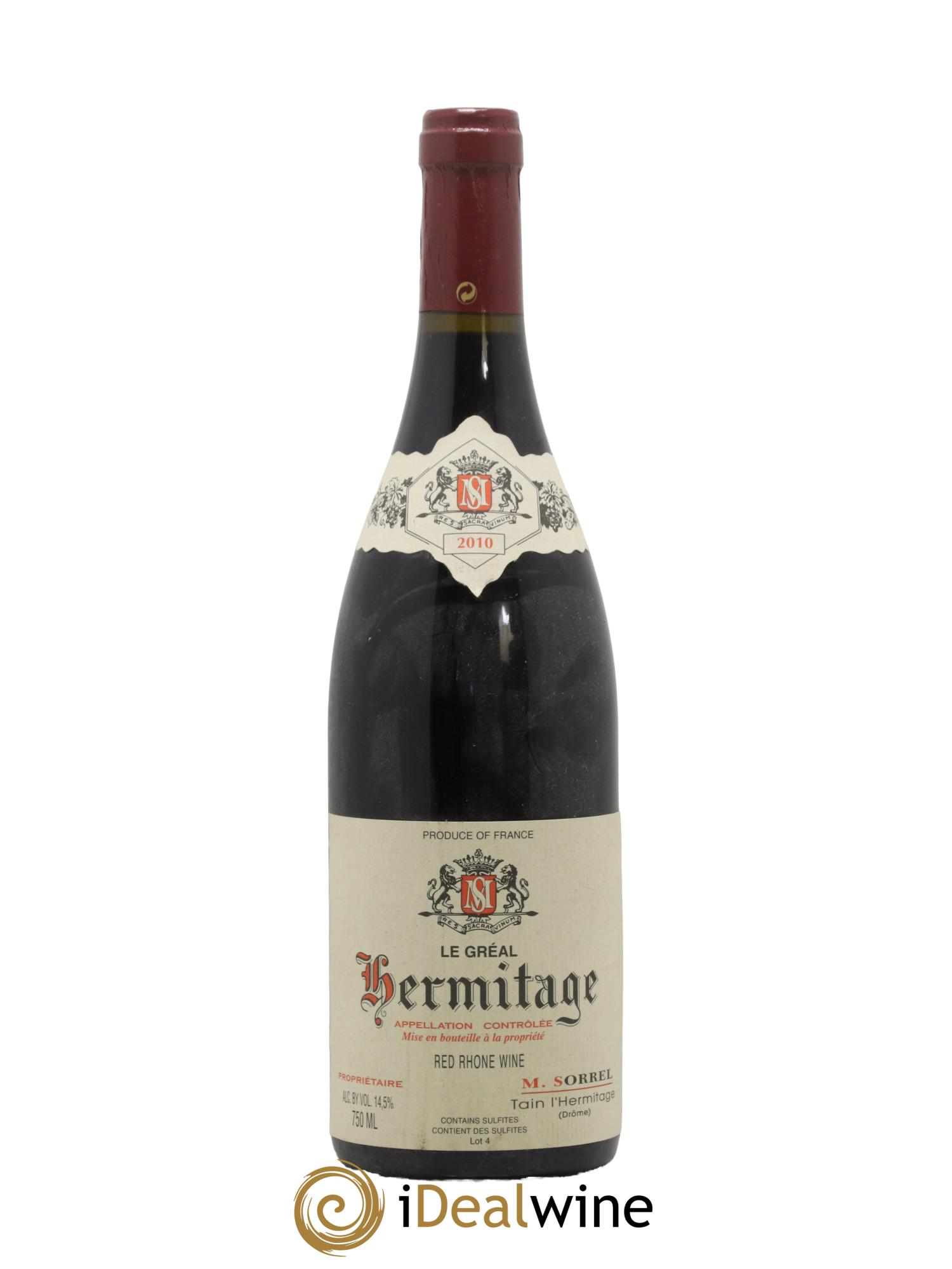 Hermitage Le Gréal Marc Sorrel  2010 - Lotto di 1 bottiglia - 0