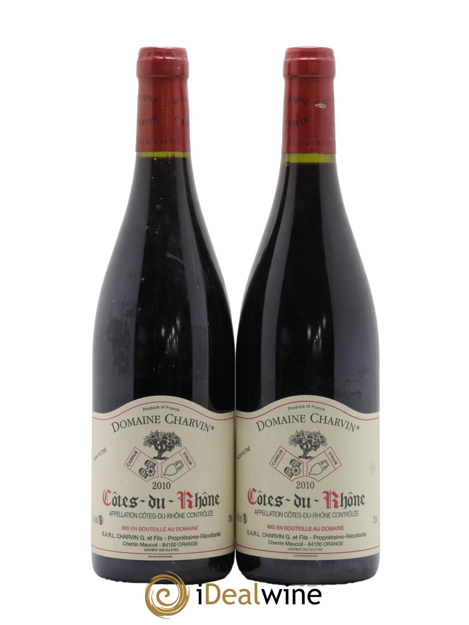 Côtes du Rhône Charvin (Domaine) 2010 - Lotto di 2 bottiglie - 0