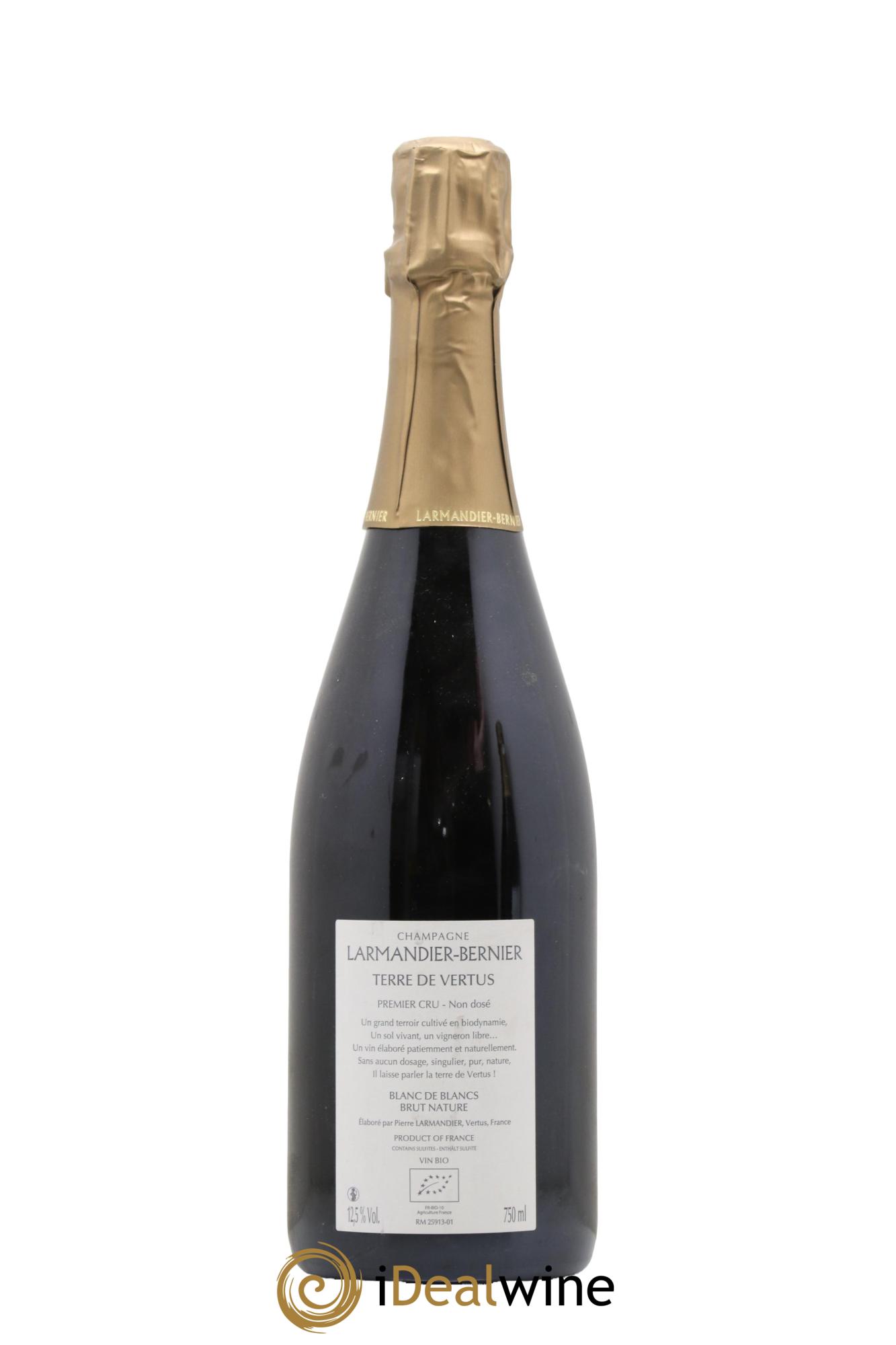 Terre de Vertus Premier Cru Non dosé Larmandier-Bernier 2015 - Lotto di 1 bottiglia - 1