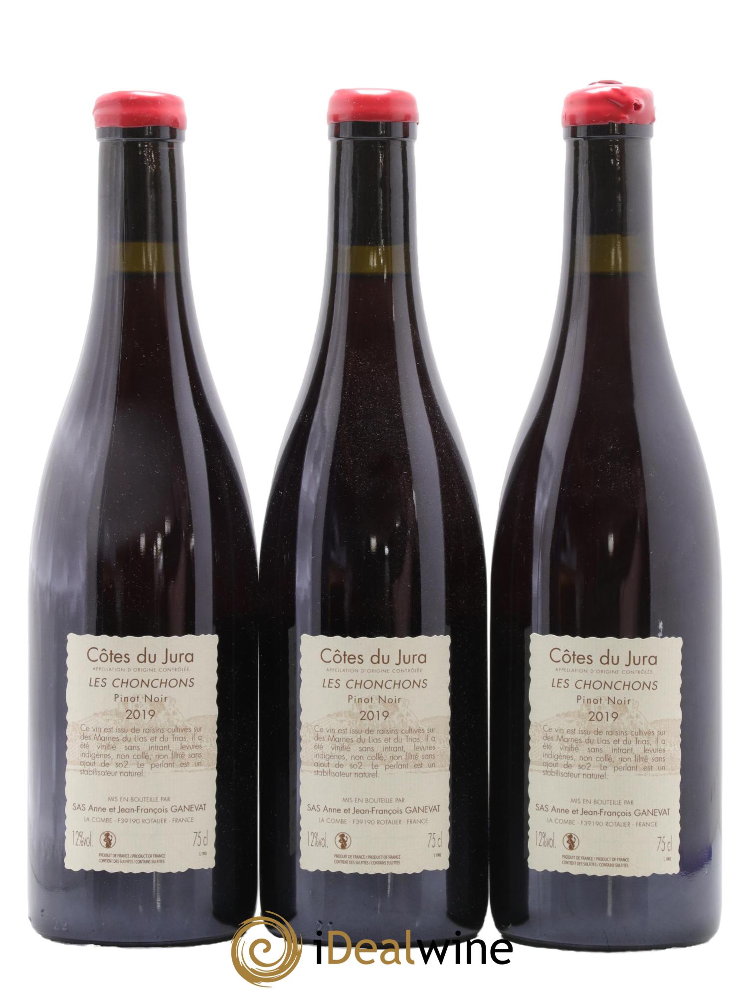 Côtes du Jura Pinot Noir Les Chonchons Anne et Jean François Ganevat 2019 - Lotto di 3 bottiglie - 1