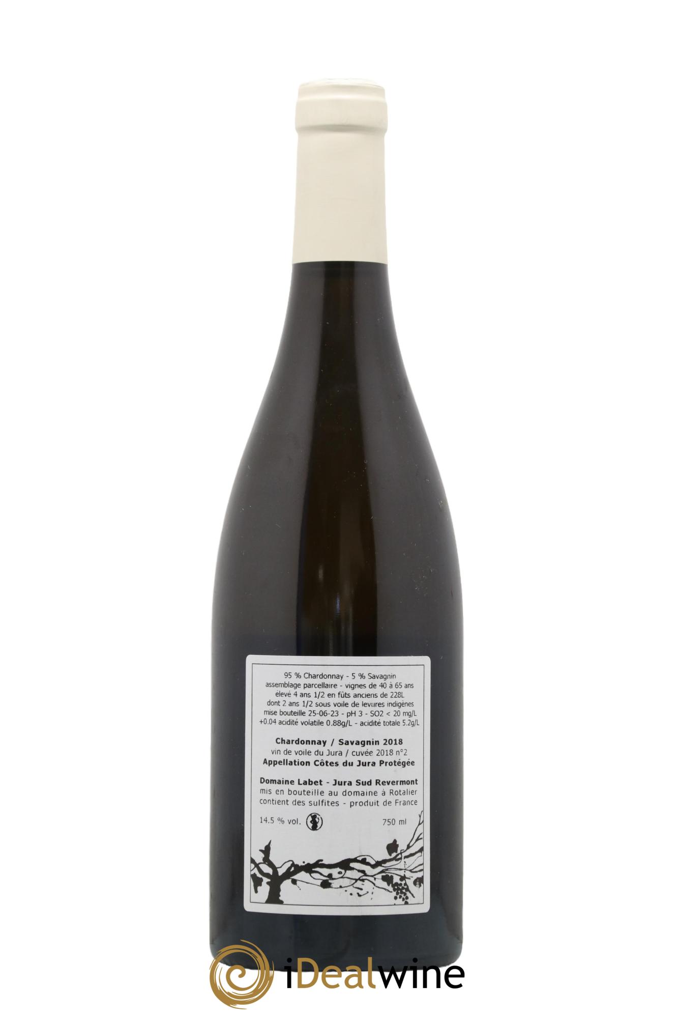 Côtes du Jura Vin de Voile Chardonnay-Savagnin cuvée de garde Romain - Julien  - Charline Labet  2018 - Lotto di 1 bottiglia - 1