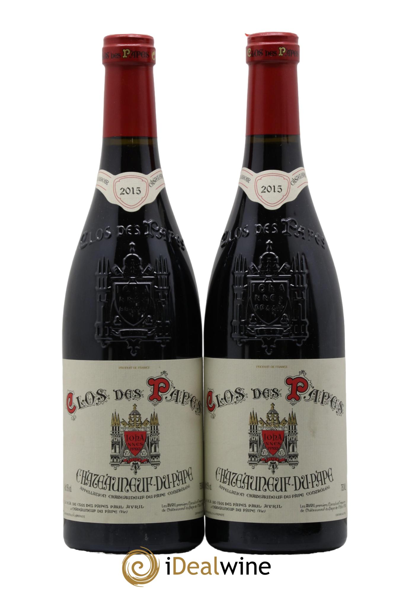 Châteauneuf-du-Pape Clos des Papes - Paul Avril  2015 - Lot de 2 bouteilles - 0