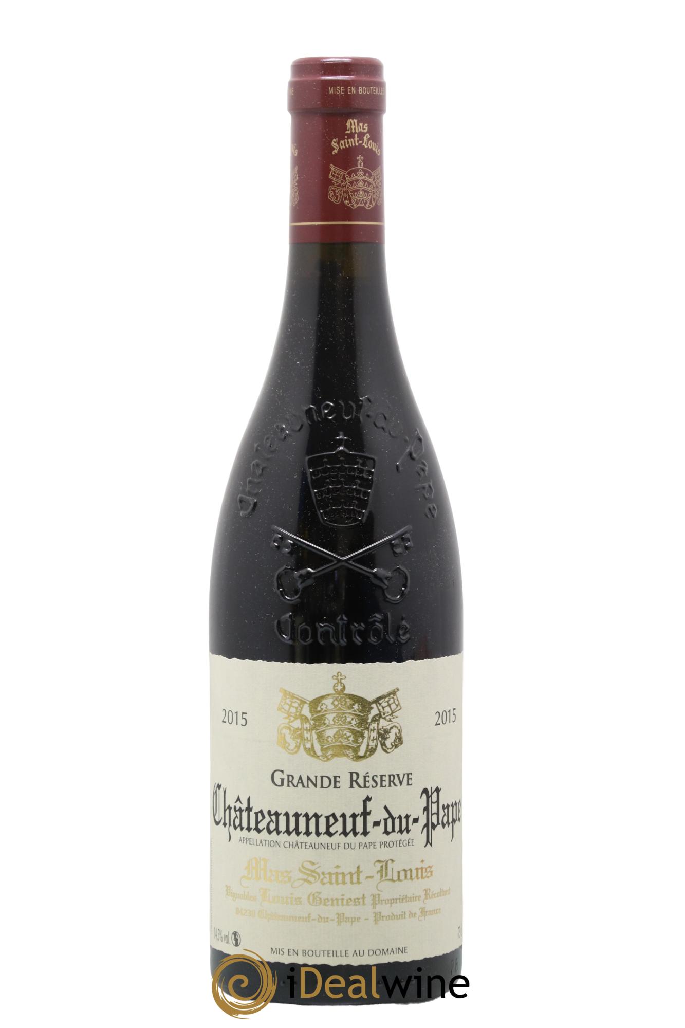 Châteauneuf-du-Pape Grande Réserve Mas Saint-Louis  2015 - Lotto di 1 bottiglia - 0