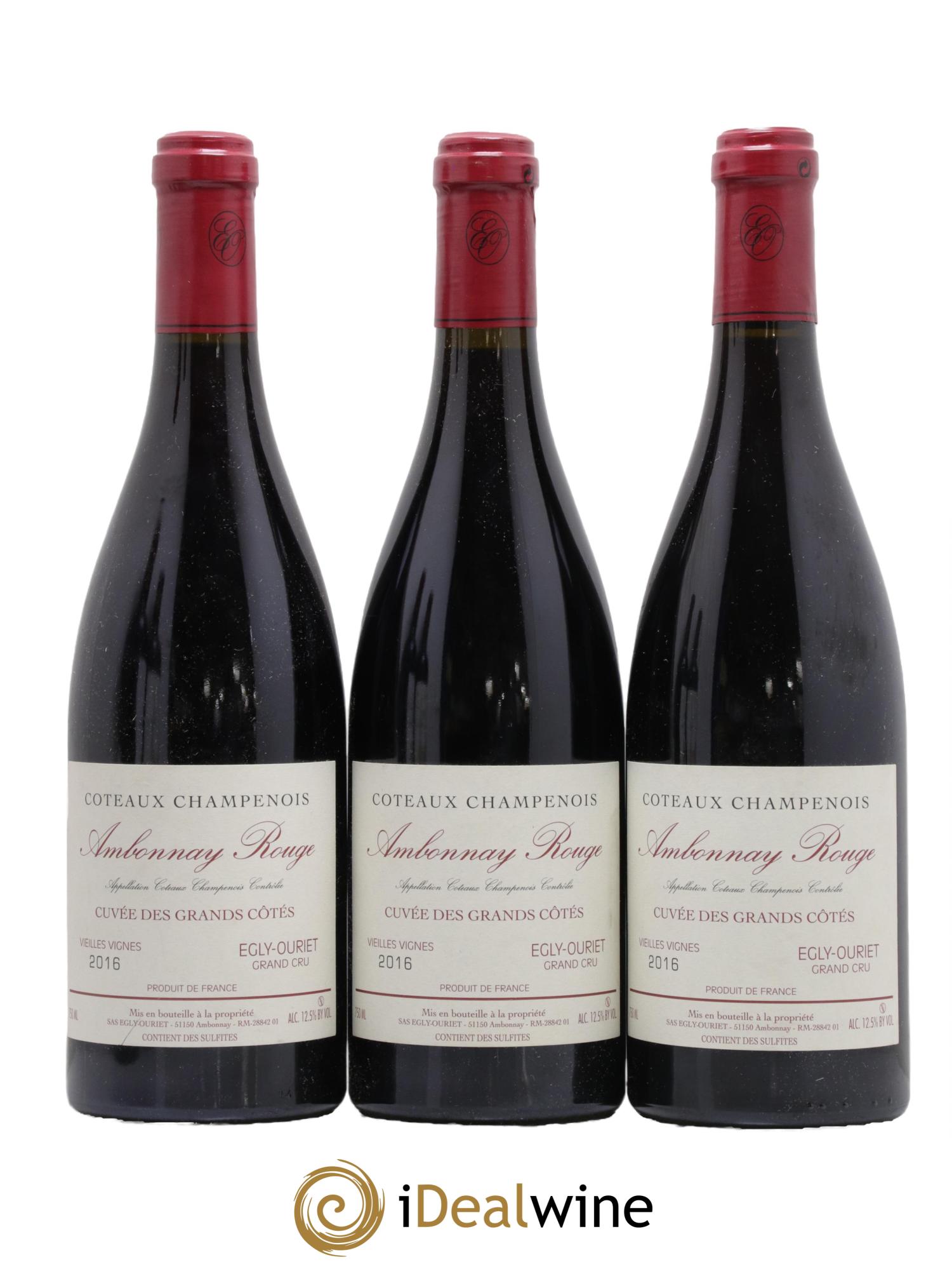 Grand Cru Ambonnay Cuvée des Grands Côtés VV Egly-Ouriet  2016 - Lot of 3 bottles - 0