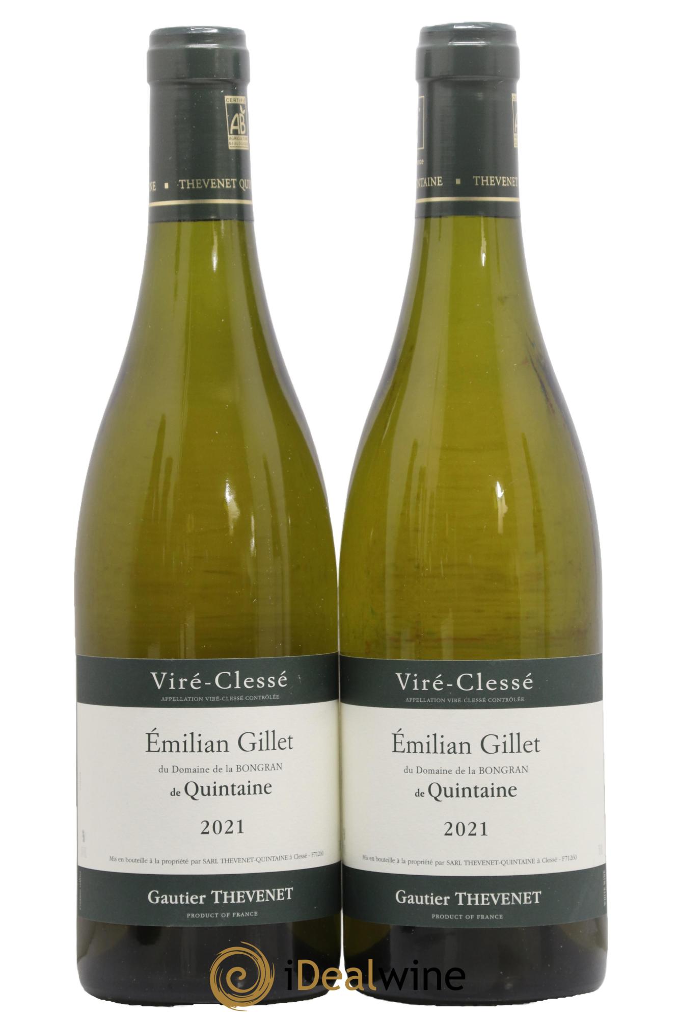 Viré-Clessé Emilien Gillet de Quintaine Gauthier Thevenet 2021 - Lot of 2 bottles - 0