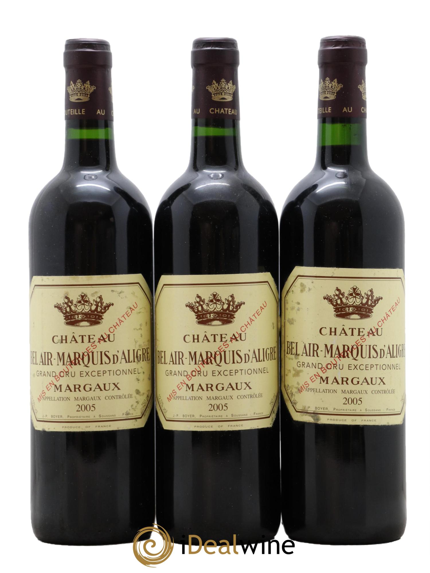 Château Bel Air Marquis d'Aligre 2005 - Lot de 3 bouteilles - 0